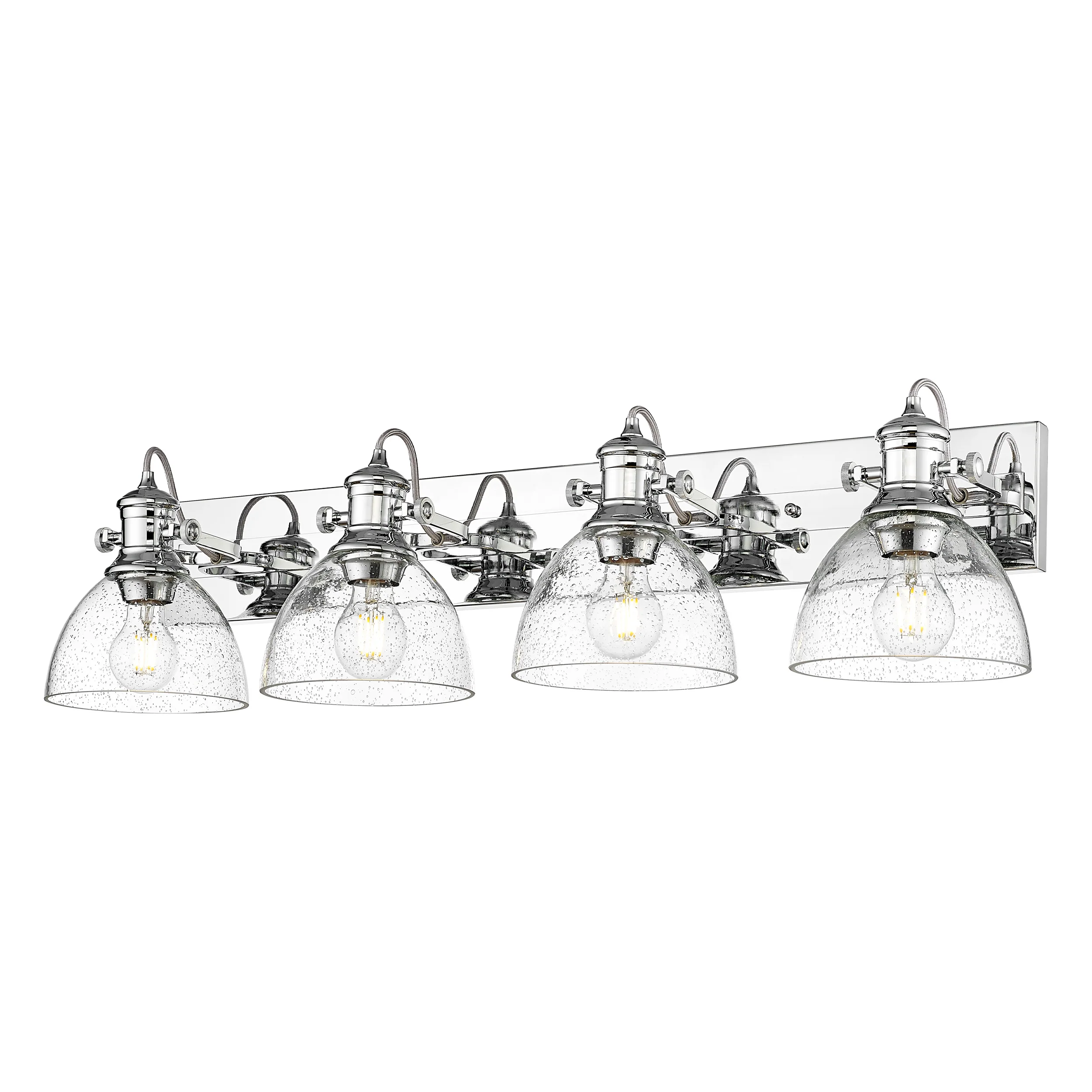 Hines 4-light Vanity in Chrome and Seeded Glass