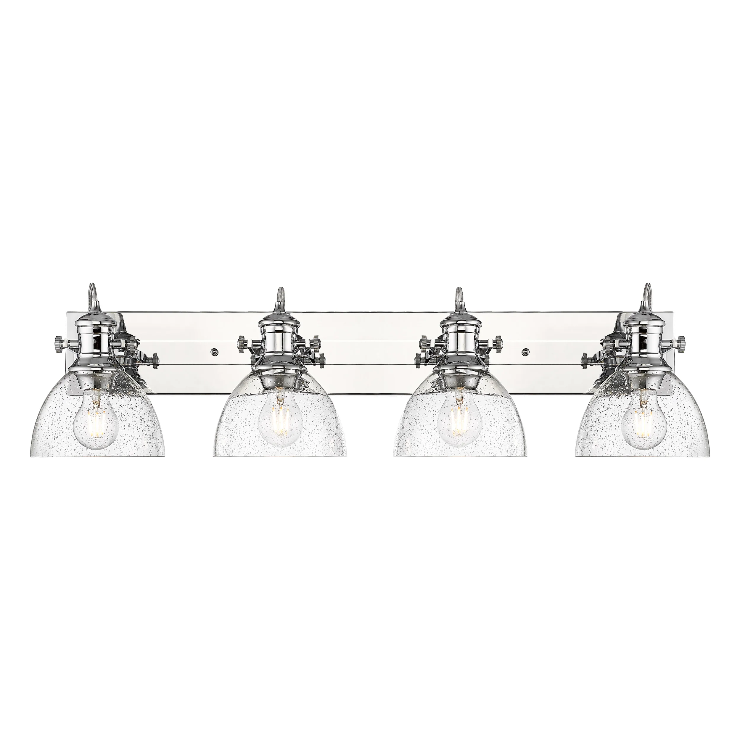Hines 4-light Vanity in Chrome and Seeded Glass - Image 2