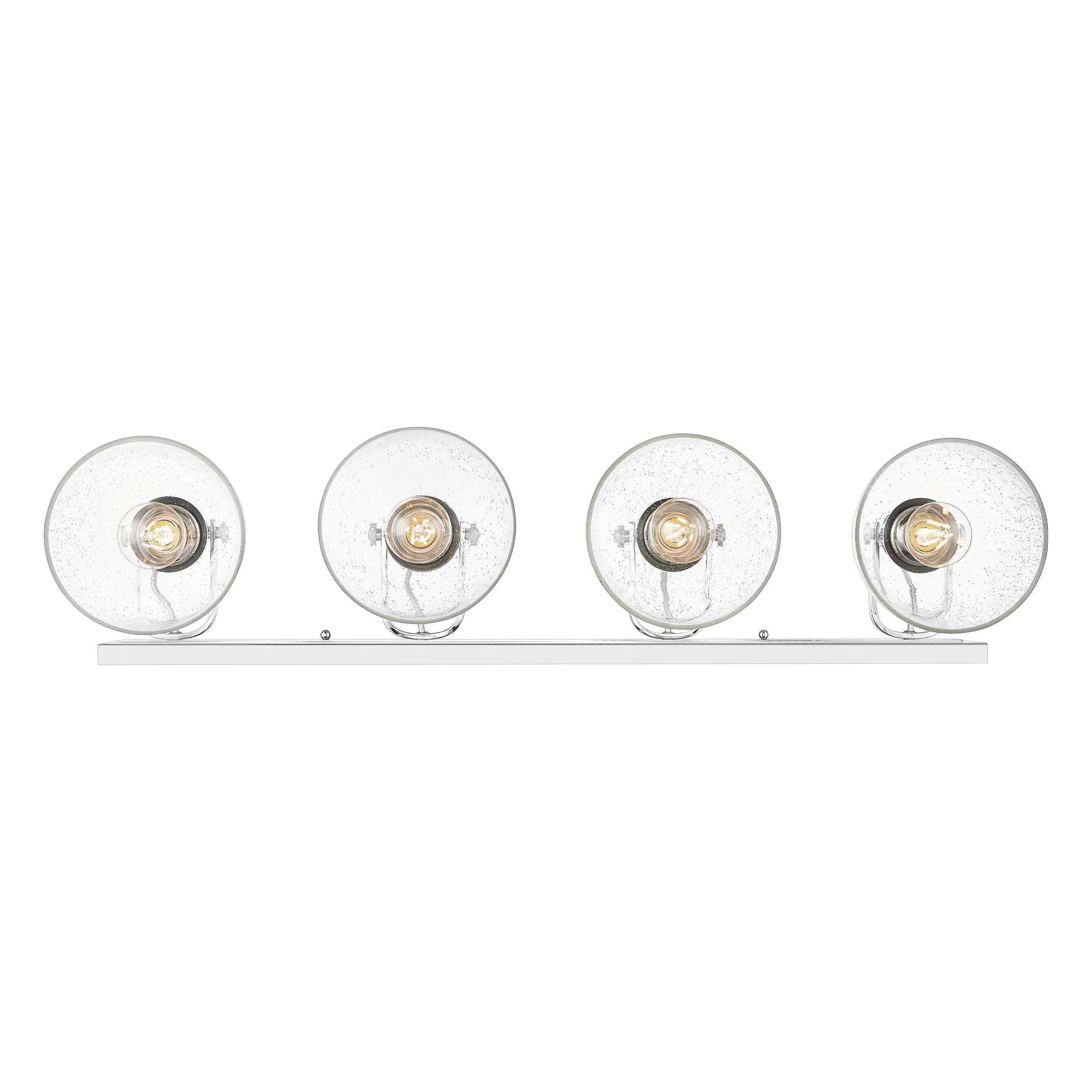 Hines 4-light Vanity in Chrome and Seeded Glass - Image 4