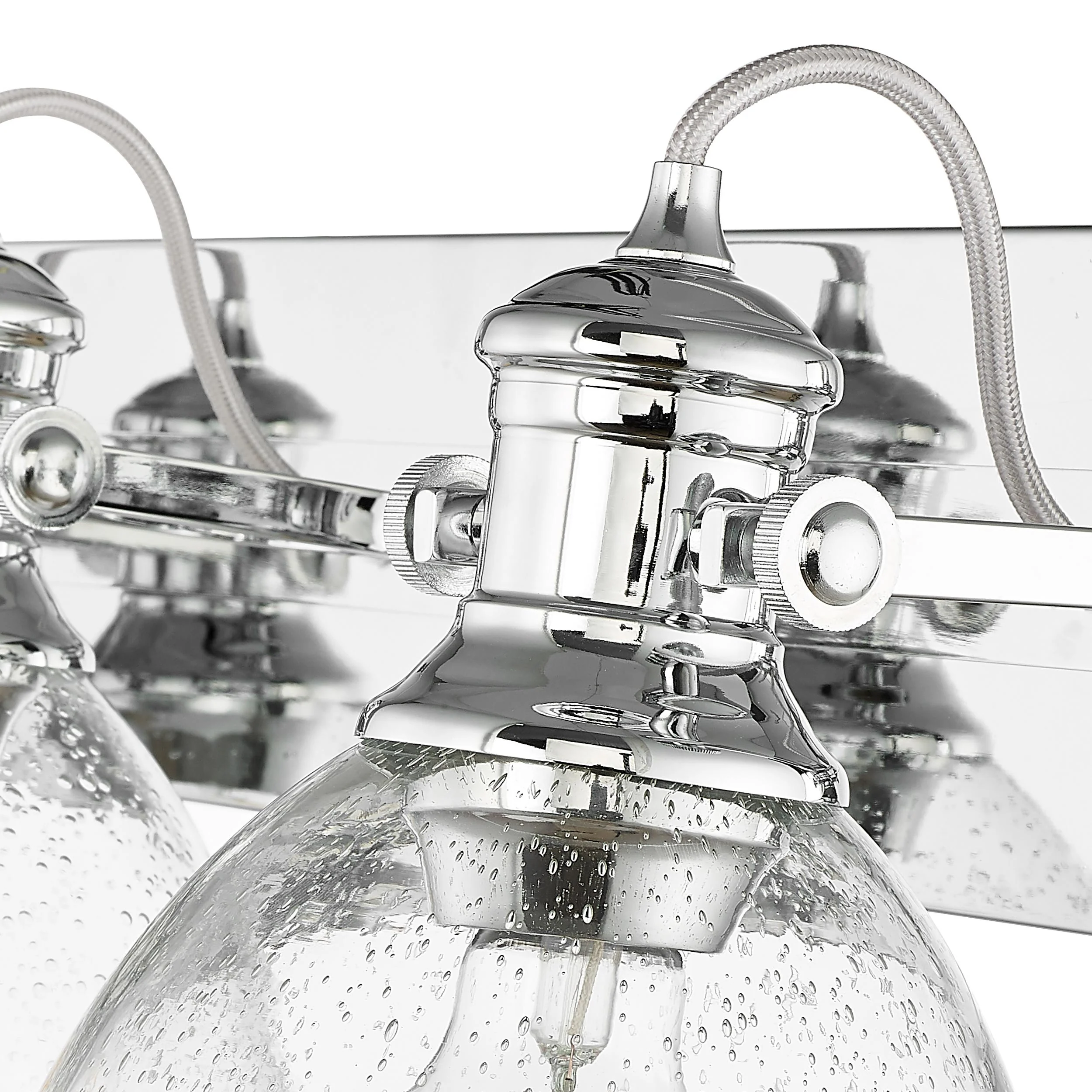 Hines 4-light Vanity in Chrome and Seeded Glass - Image 5