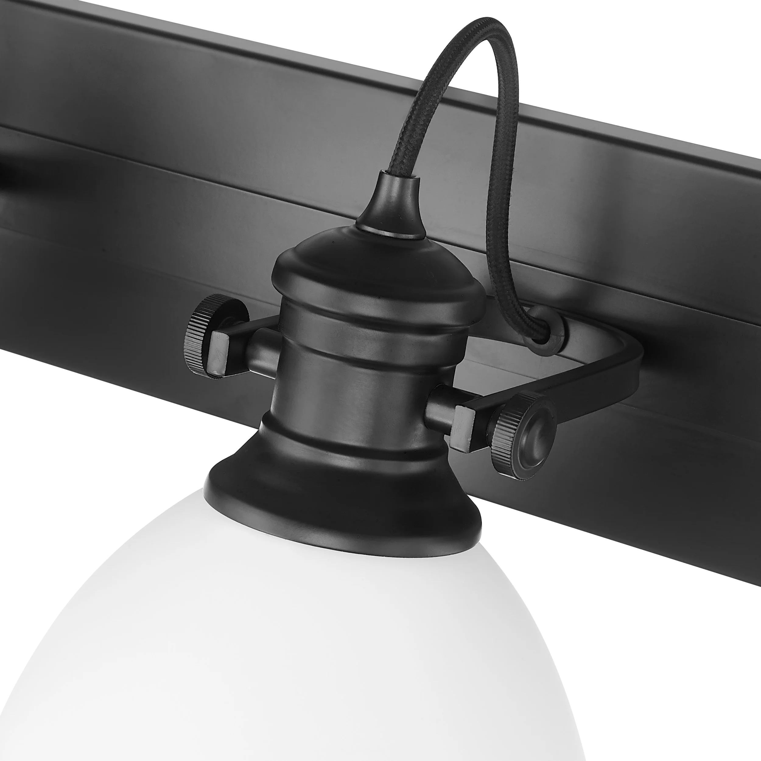 Hines 4-light Vanity in Matte Black and Opal Glass - Image 6
