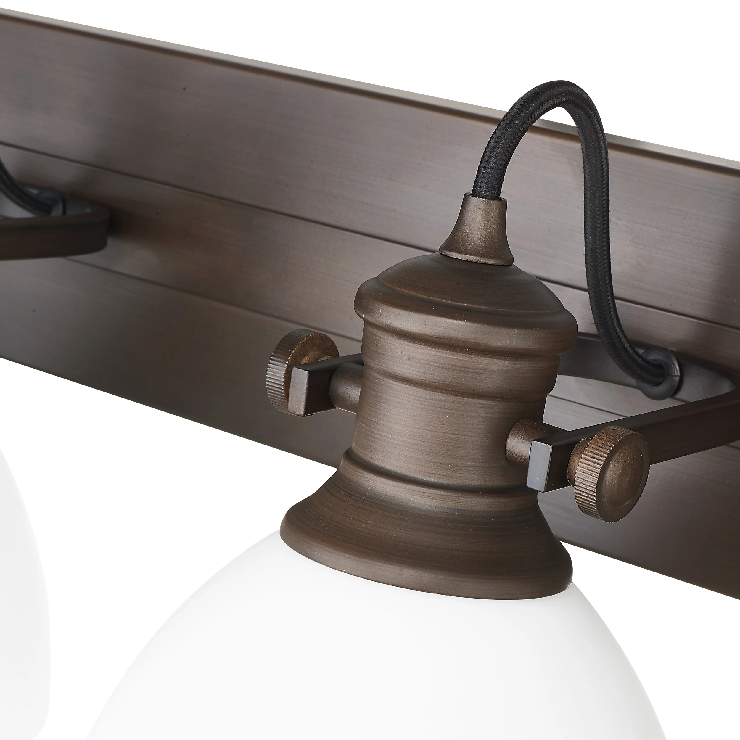 Hines 4-light Vanity in Rubbed Bronze and Opal Glass - Image 6