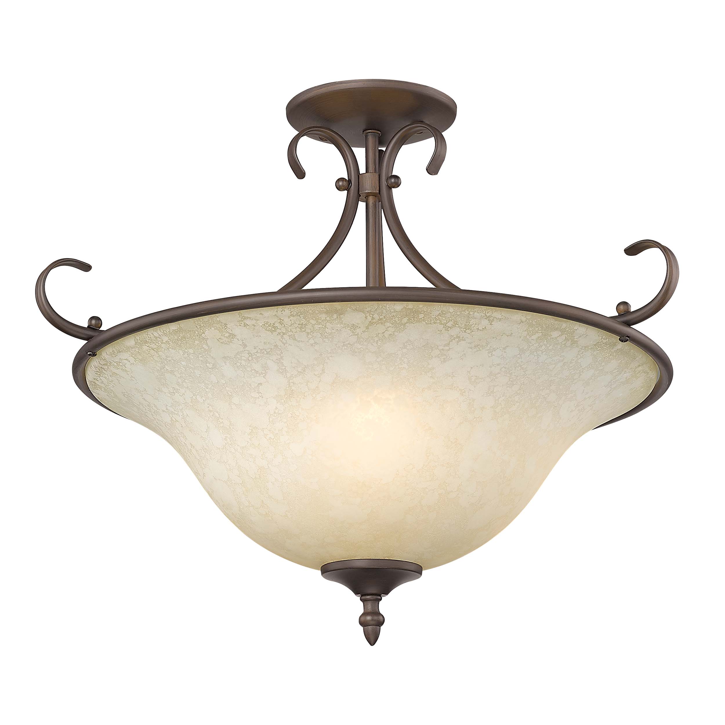 Homestead 3-light Semi-Flush Mount in Rubbed Bronze - Image 3