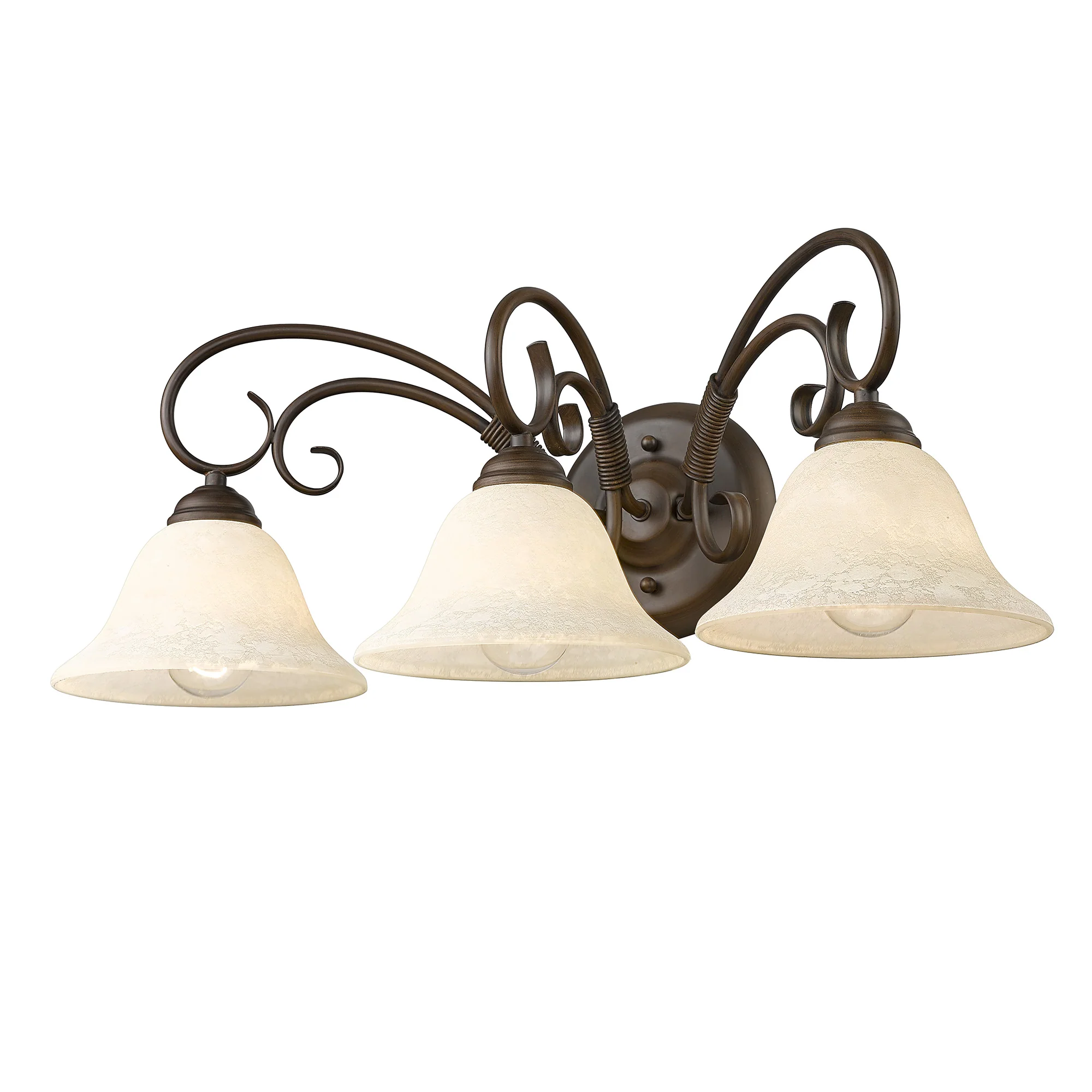 Homestead 3-light Vanity in Rubbed Bronze and Tea Stone Glass - Image 3
