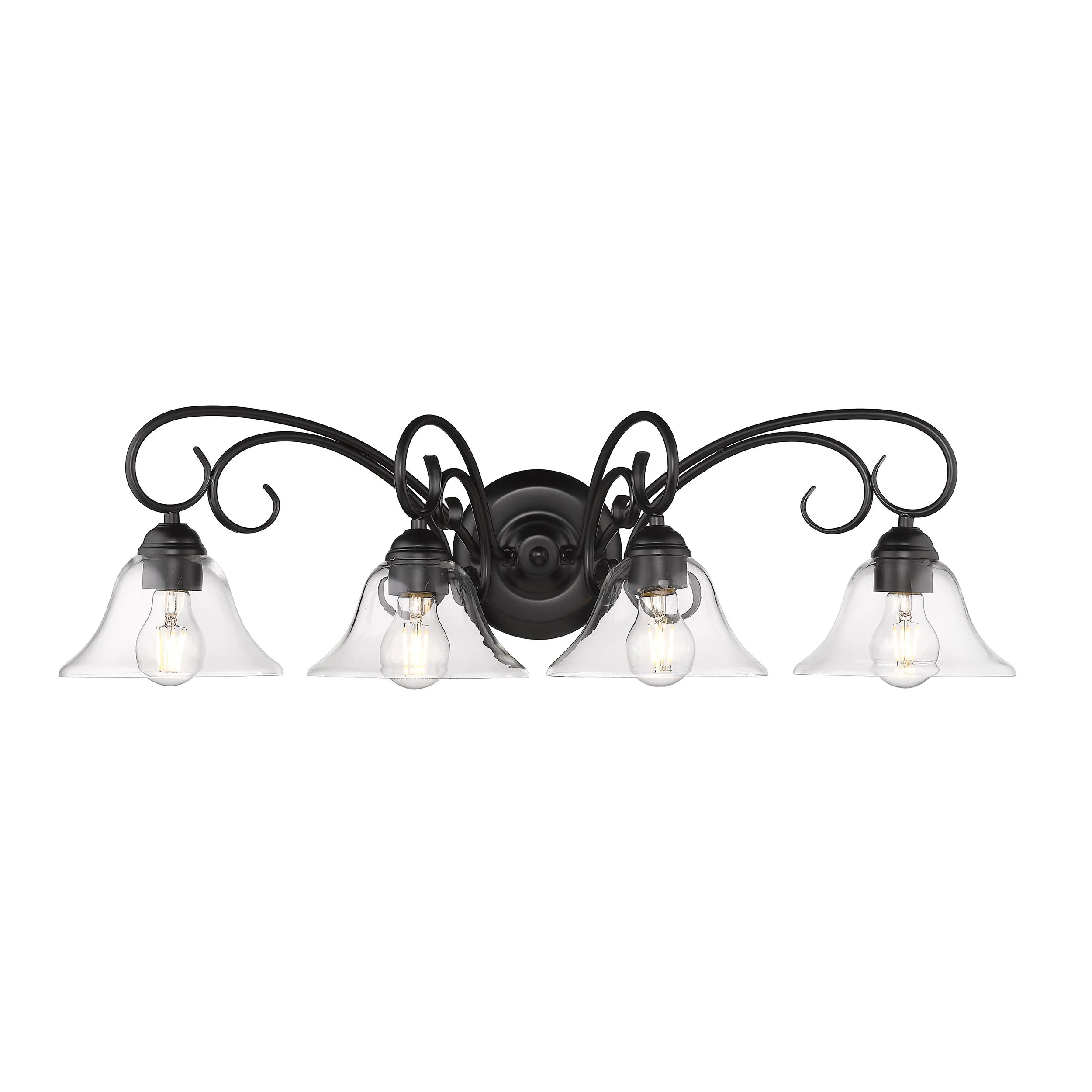 Homestead 4-light Vanity in Matte Black and Clear Glass - Image 3