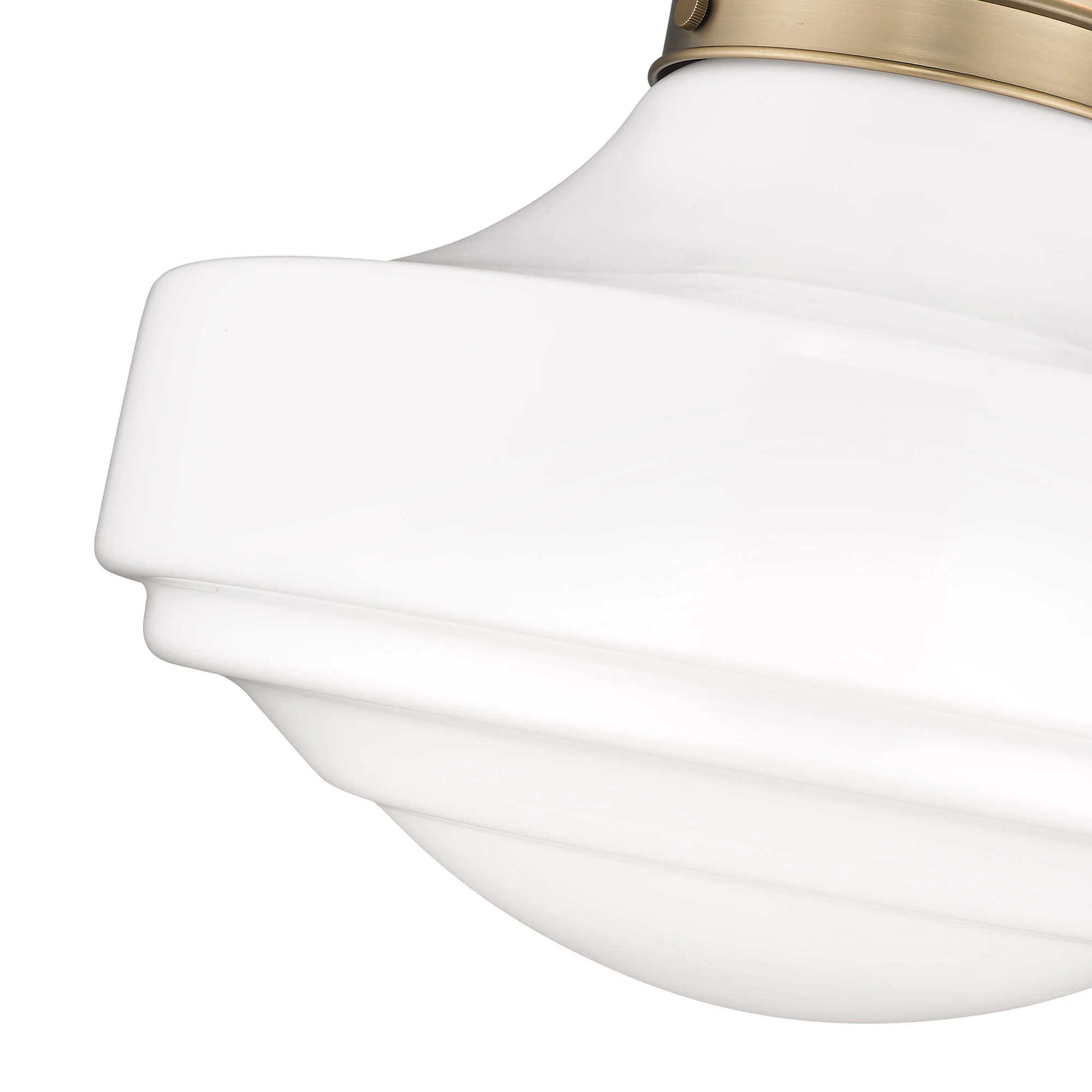 Ingalls 1-light 16in Pendant in Modern Brass and Vintage Milk Glass - Image 3