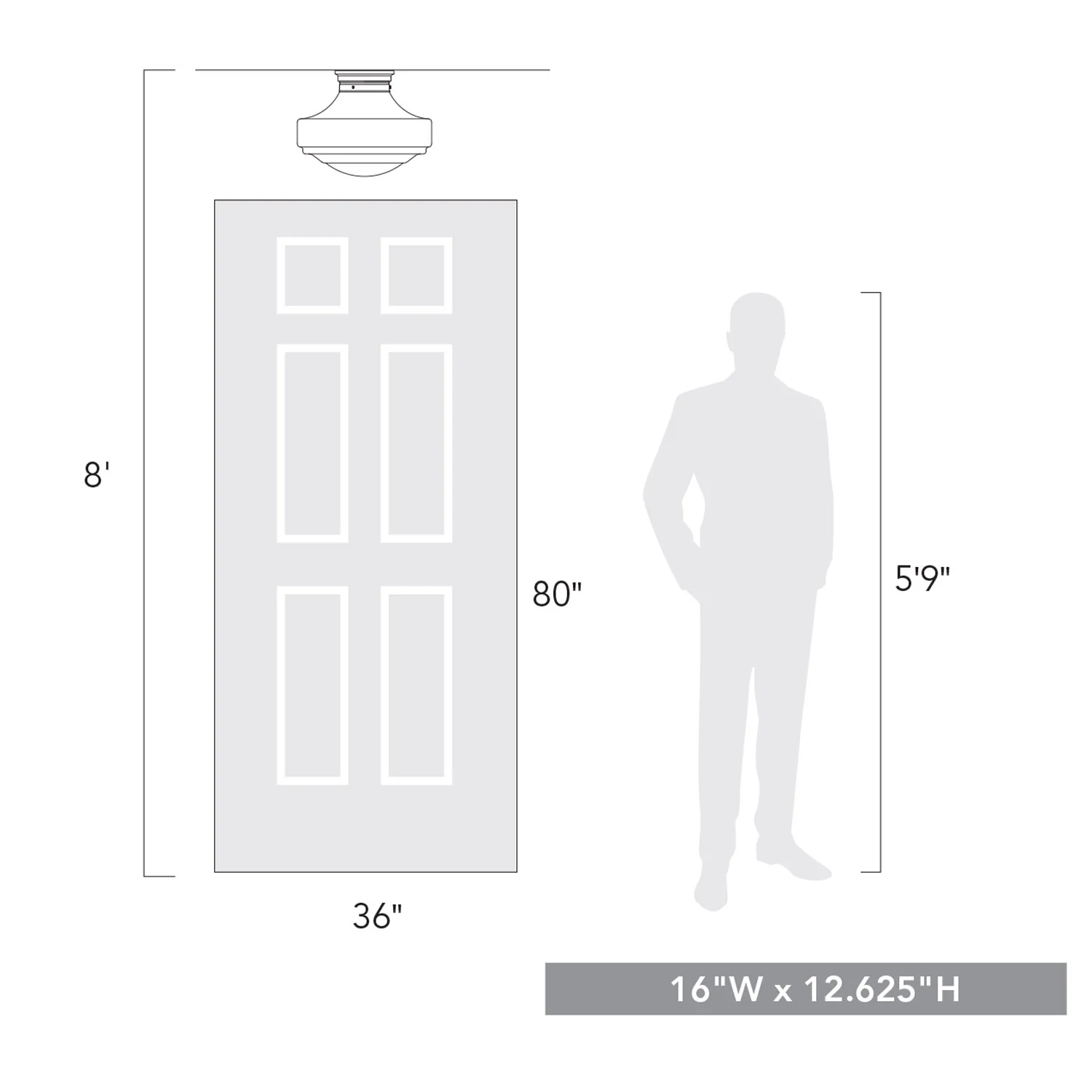 Ingalls 1-light 16in Semi-Flush Mount in Modern Brass and Clear Glass - Image 4