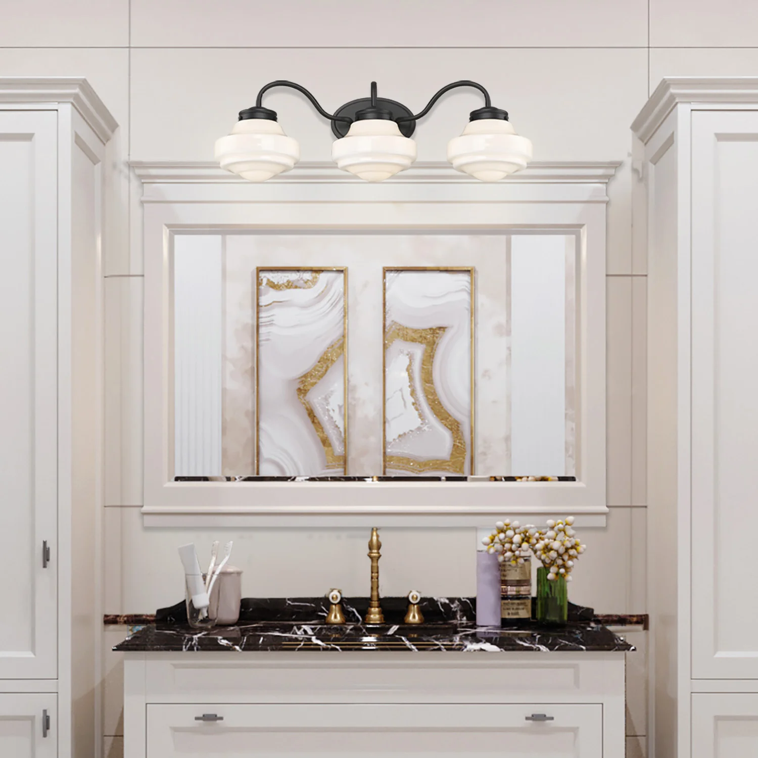 Ingalls 3-light Vanity in Matte Black - Image 4