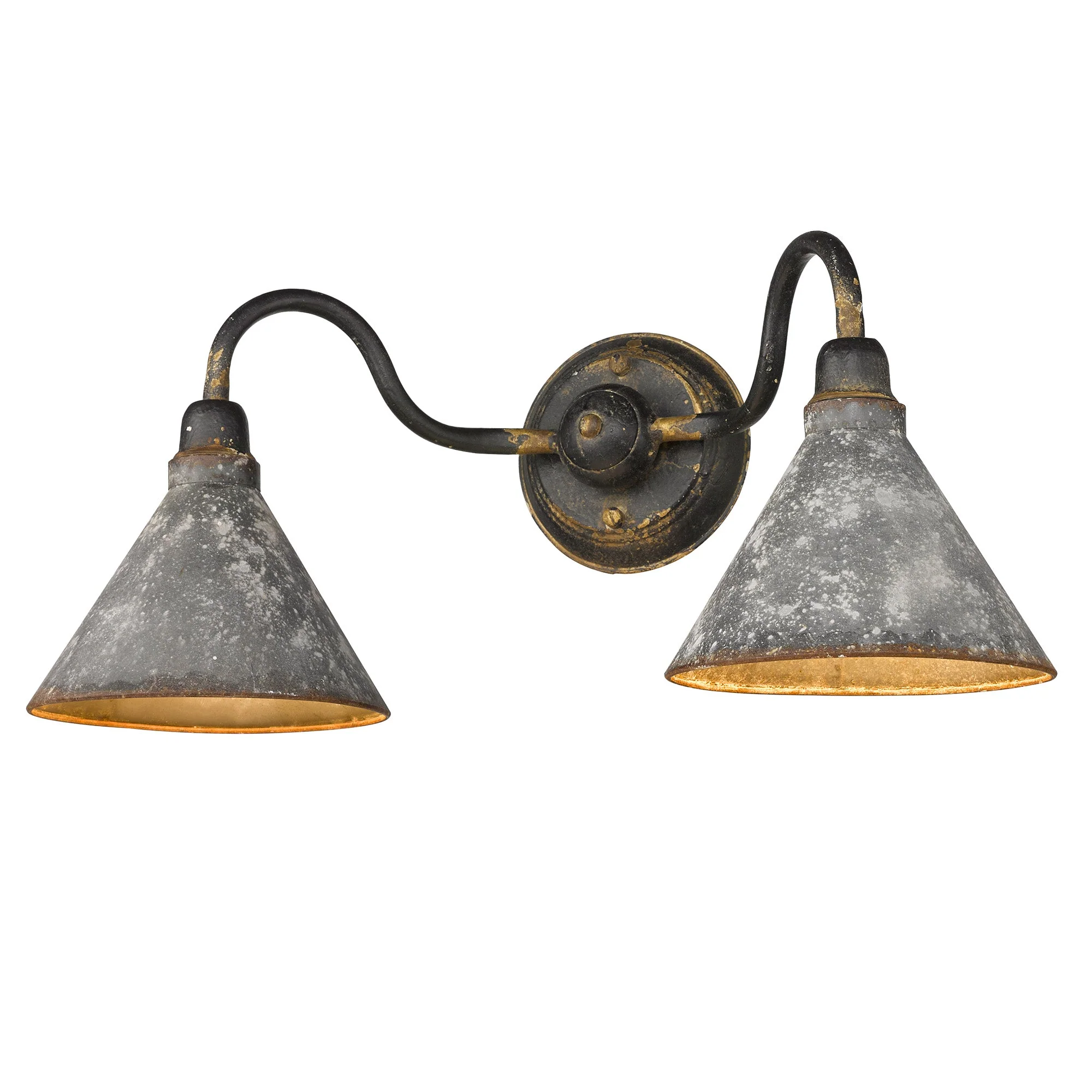 Jasper 2-light Vanity in Antique Black Iron