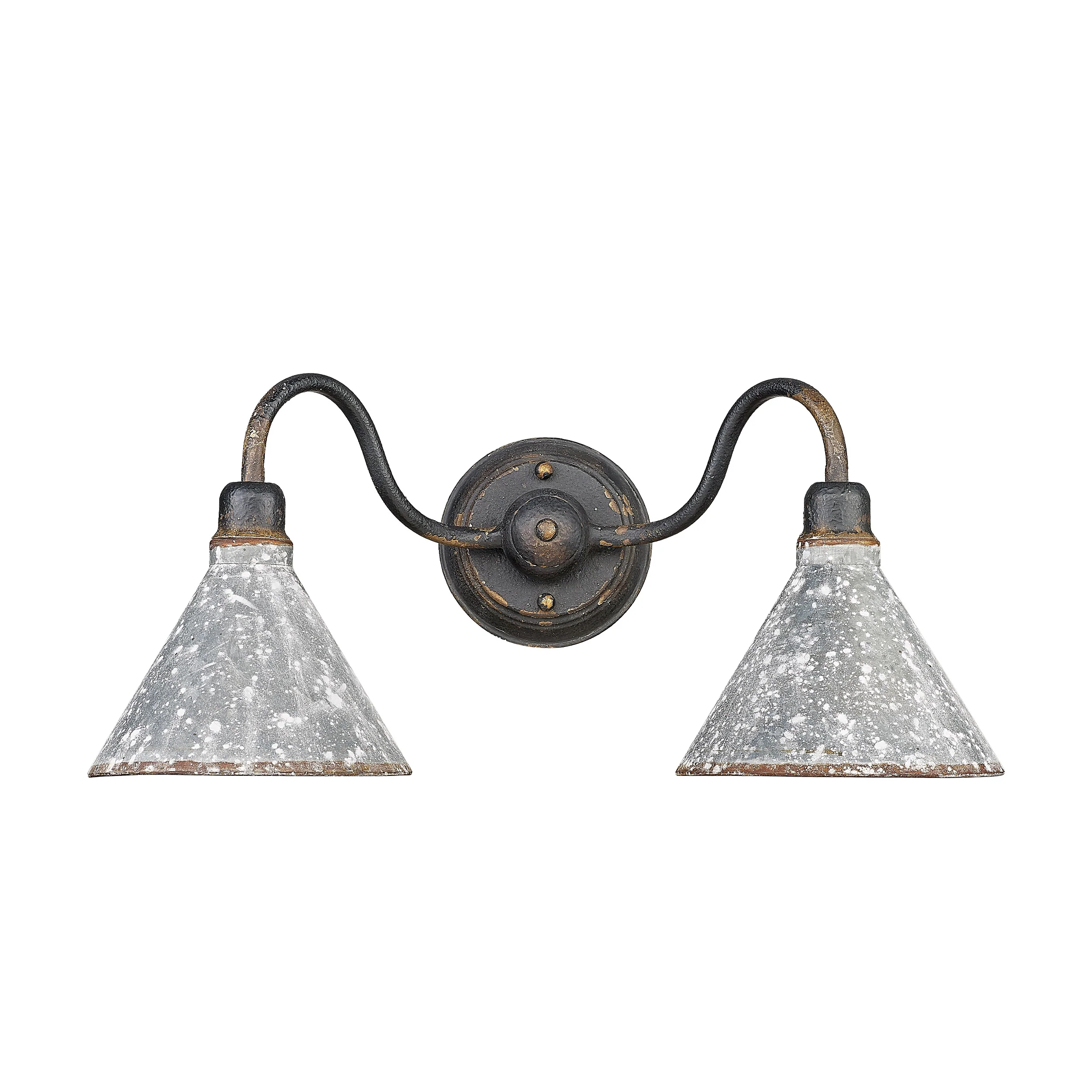 Jasper 2-light Vanity in Antique Black Iron - Image 2