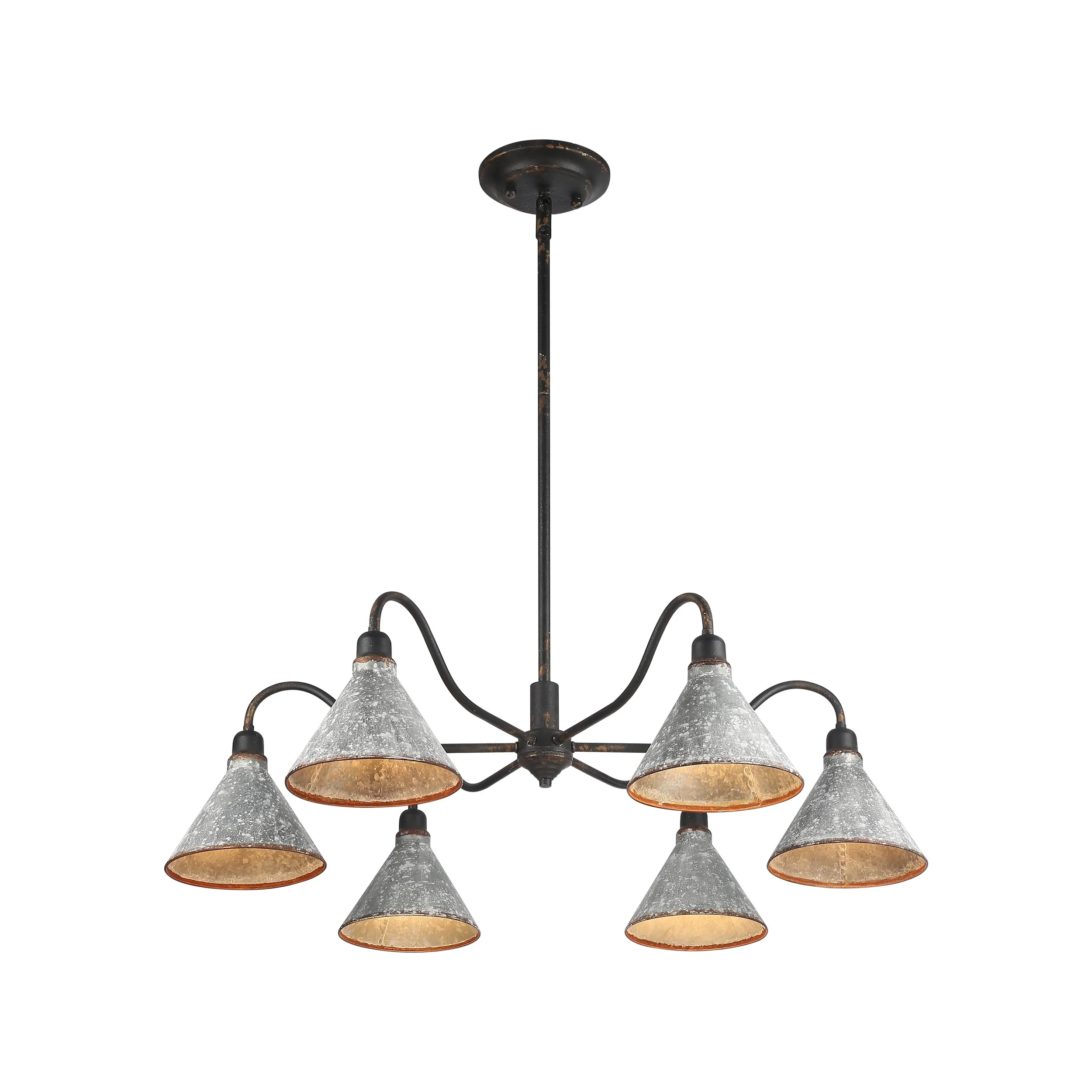 Jasper 6-light Chandelier in Antique Black Iron