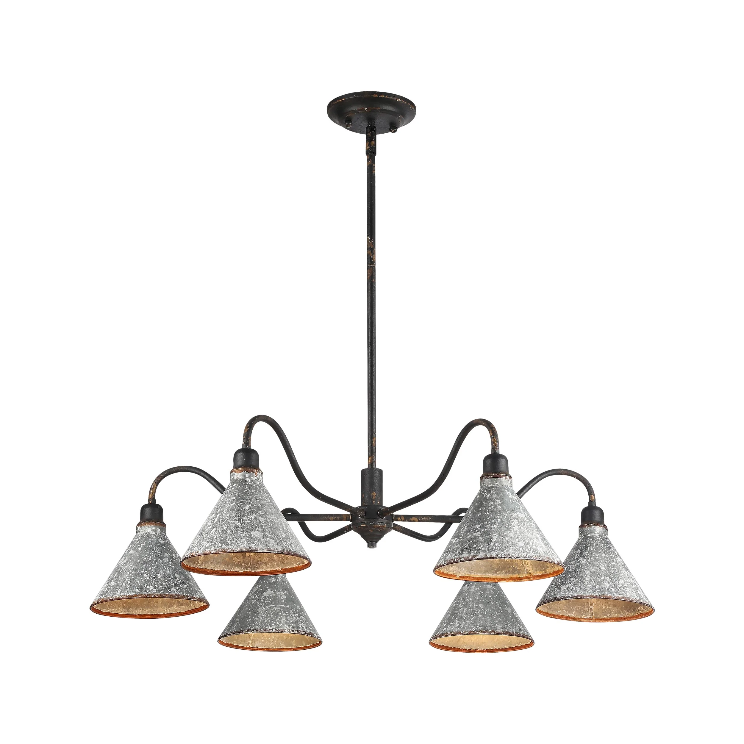 Jasper 6-light Chandelier in Antique Black Iron - Image 2