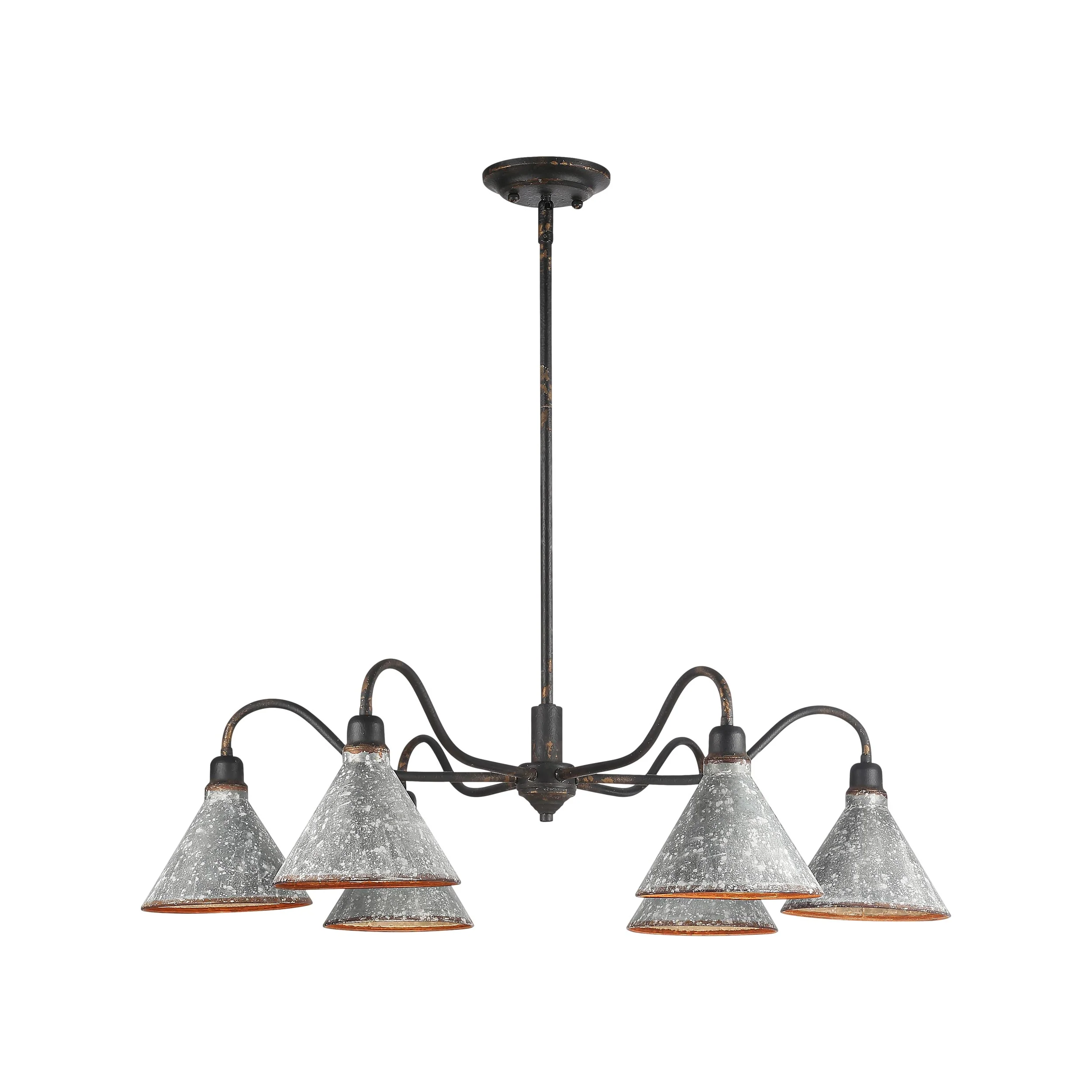 Jasper 6-light Chandelier in Antique Black Iron - Image 3