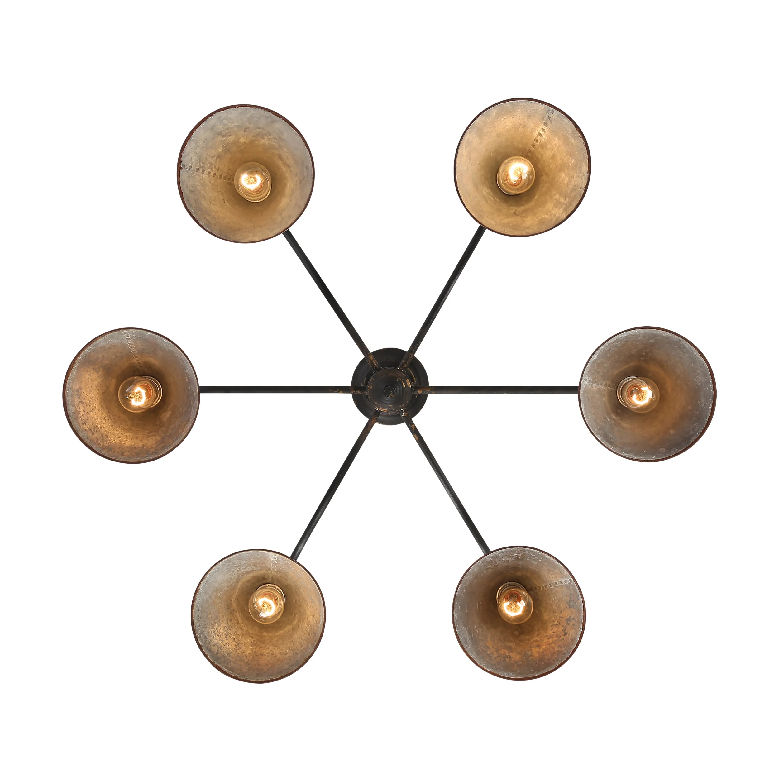 Jasper 6-light Semi-Flush Mount in Antique Black Iron - Image 4