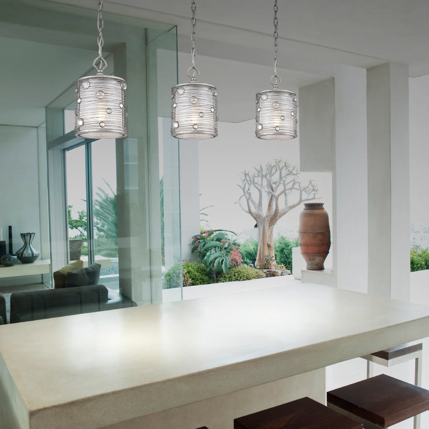 Joia 1-light Pendant in Peruvian Silver - Image 4