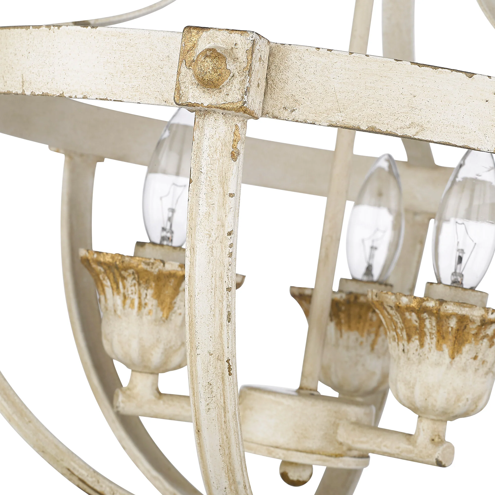 Jules 3-light Semi-Flush Mount in Antique Ivory - Image 3
