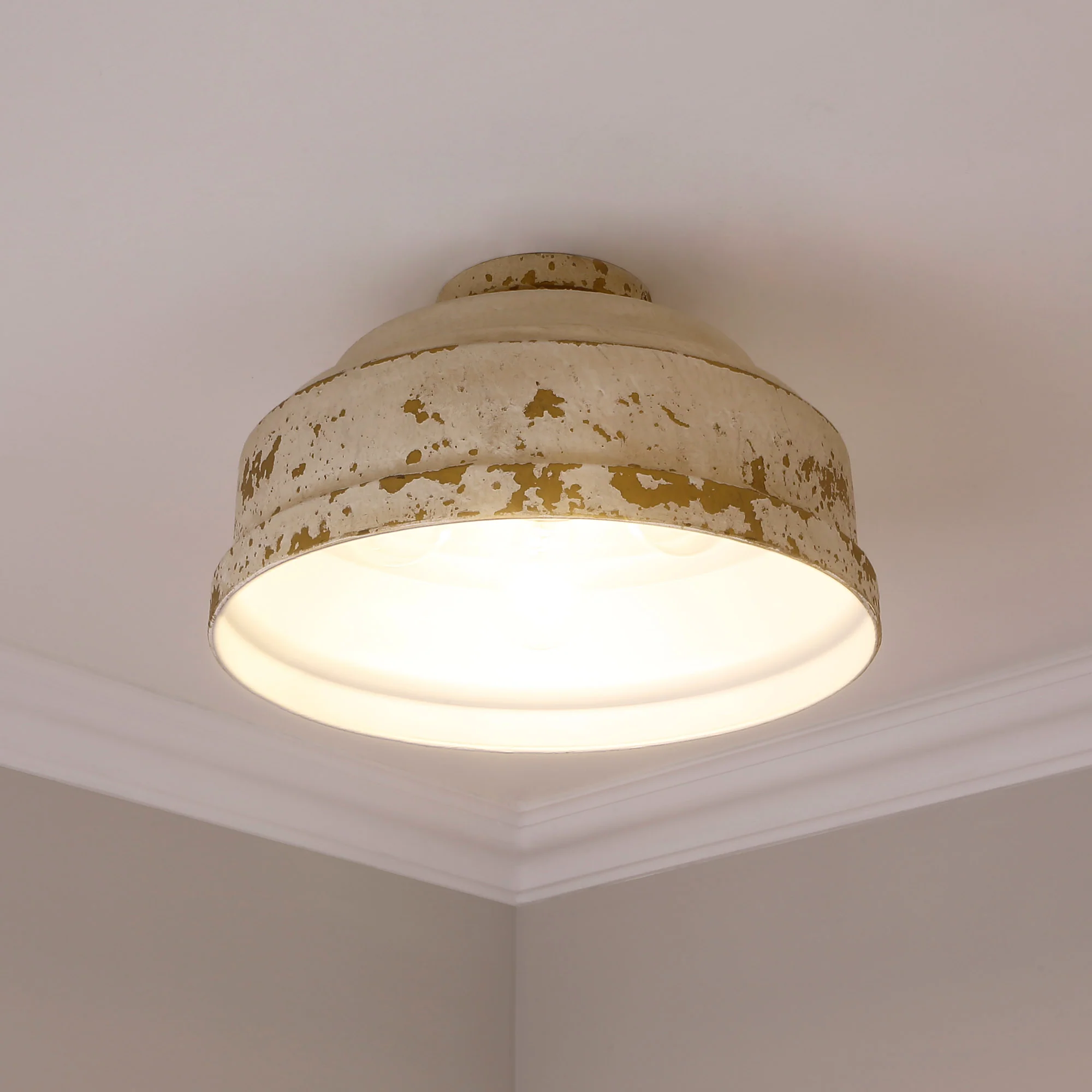 Keating 3-light Flush Mount in Antique Ivory - Image 4