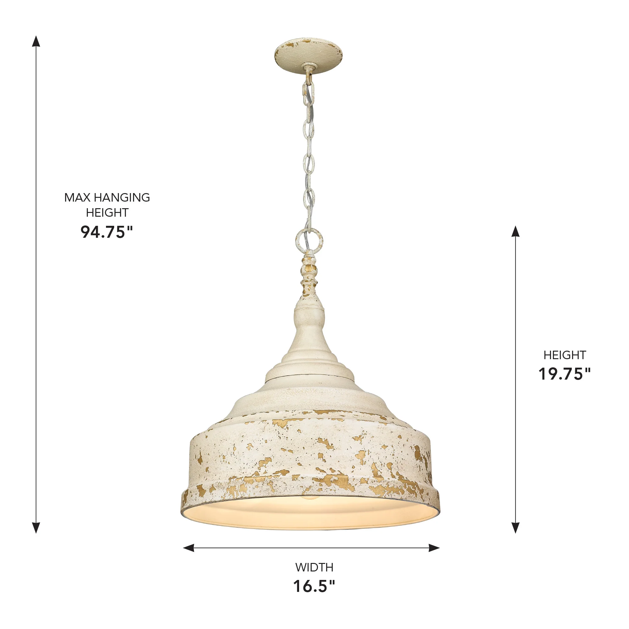 Keating 3-light Pendant in Antique Ivory - Image 6
