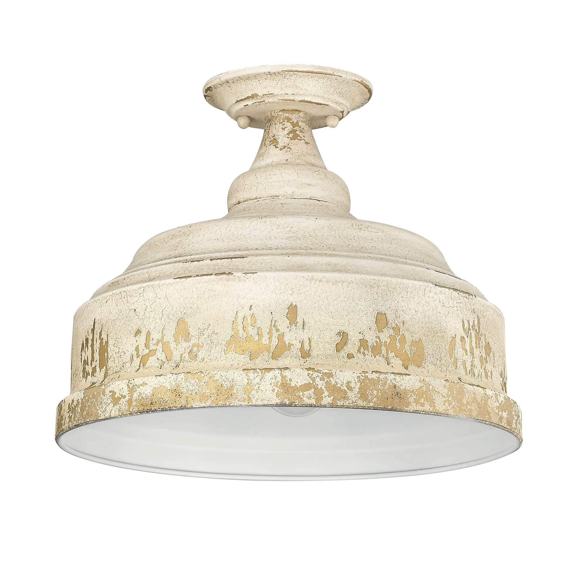 Keating 3-light Semi-Flush Mount in Antique Ivory - Image 2