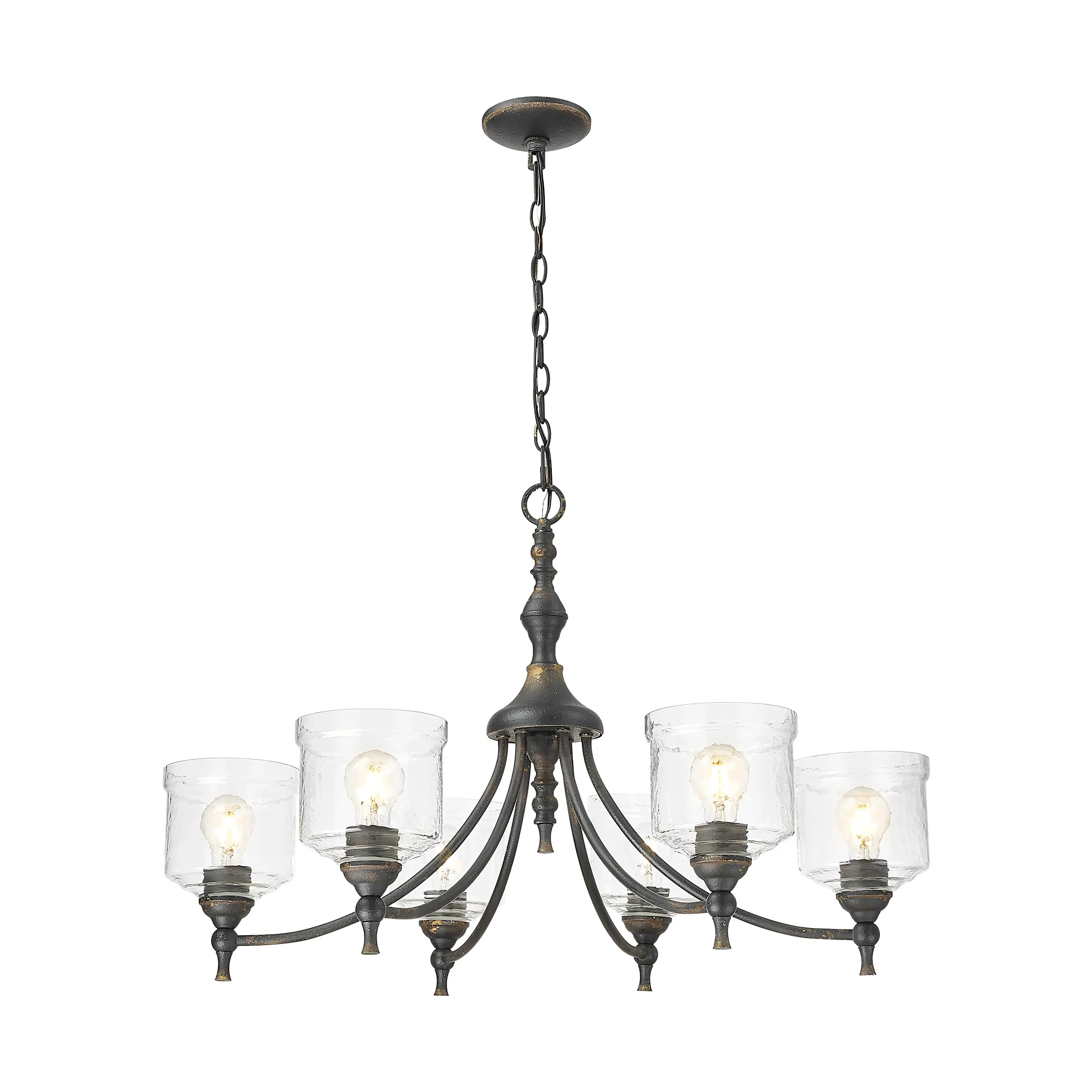 Keating 6-light Chandelier in Antique Black Iron - Image 2
