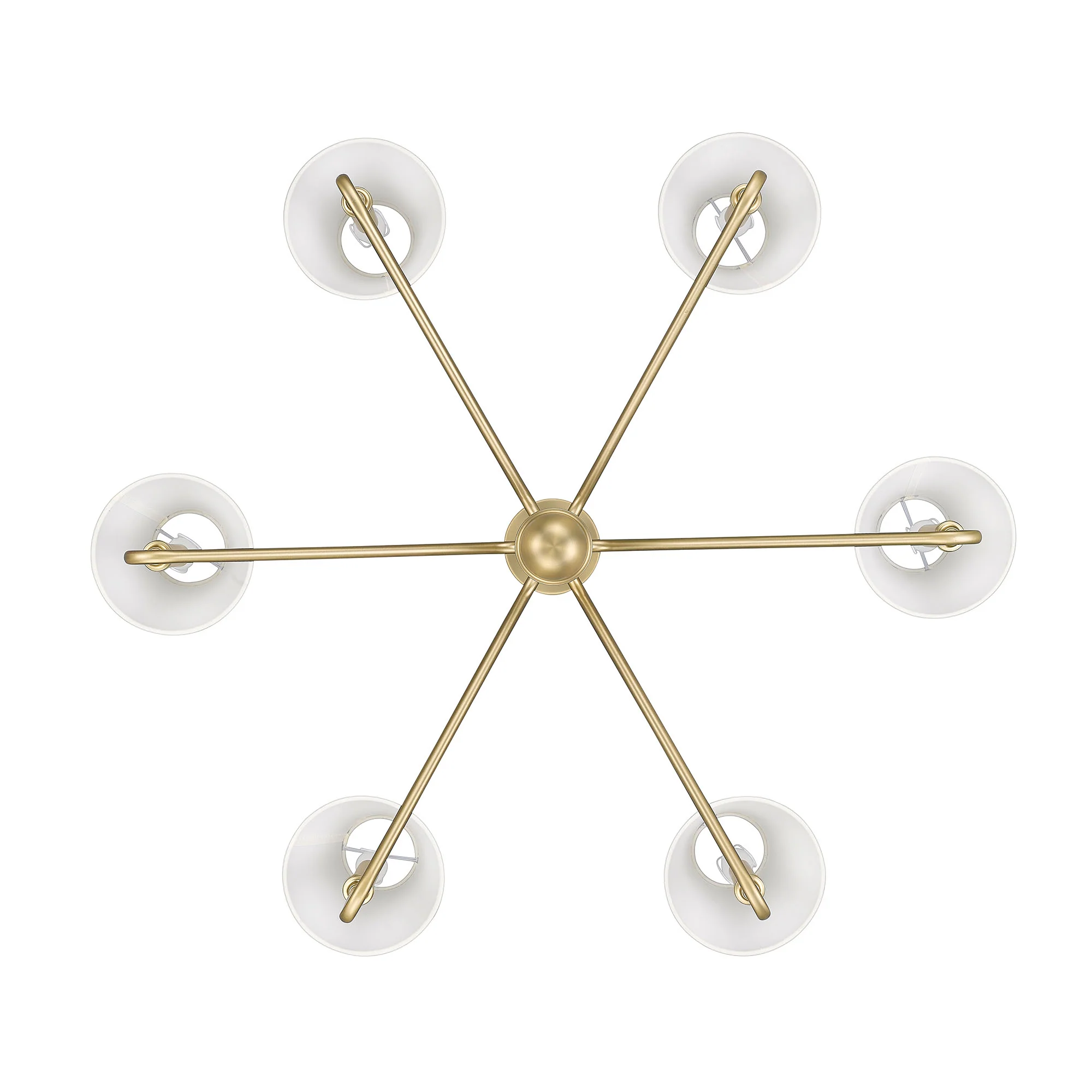 Kennedy 6-light Chandelier in Brushed Champagne Brass and Ivory Linen shade - Image 4