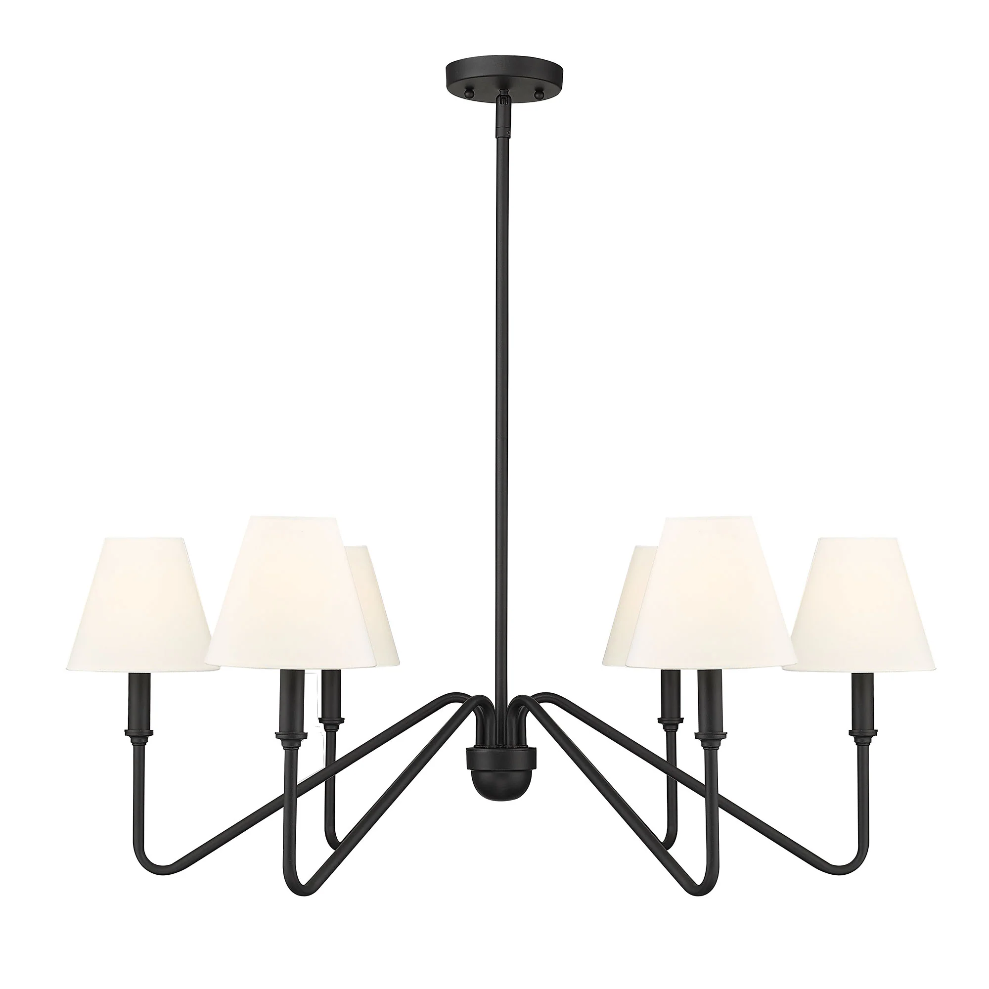 Kennedy 6-light Chandelier in Natural Black and Ivory Linen shade - Image 2