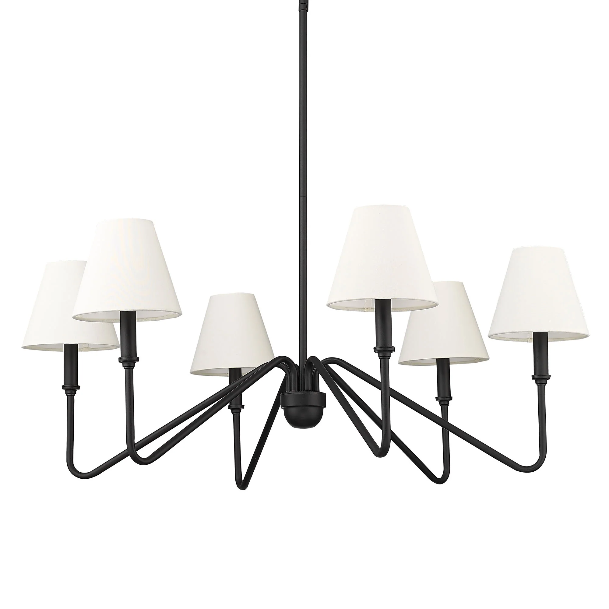 Kennedy 6-light Chandelier in Natural Black and Ivory Linen shade - Image 3