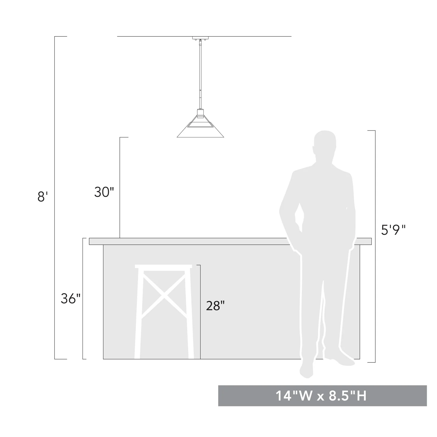 Kepler 1-light Pendant in Matte Black - Image 7
