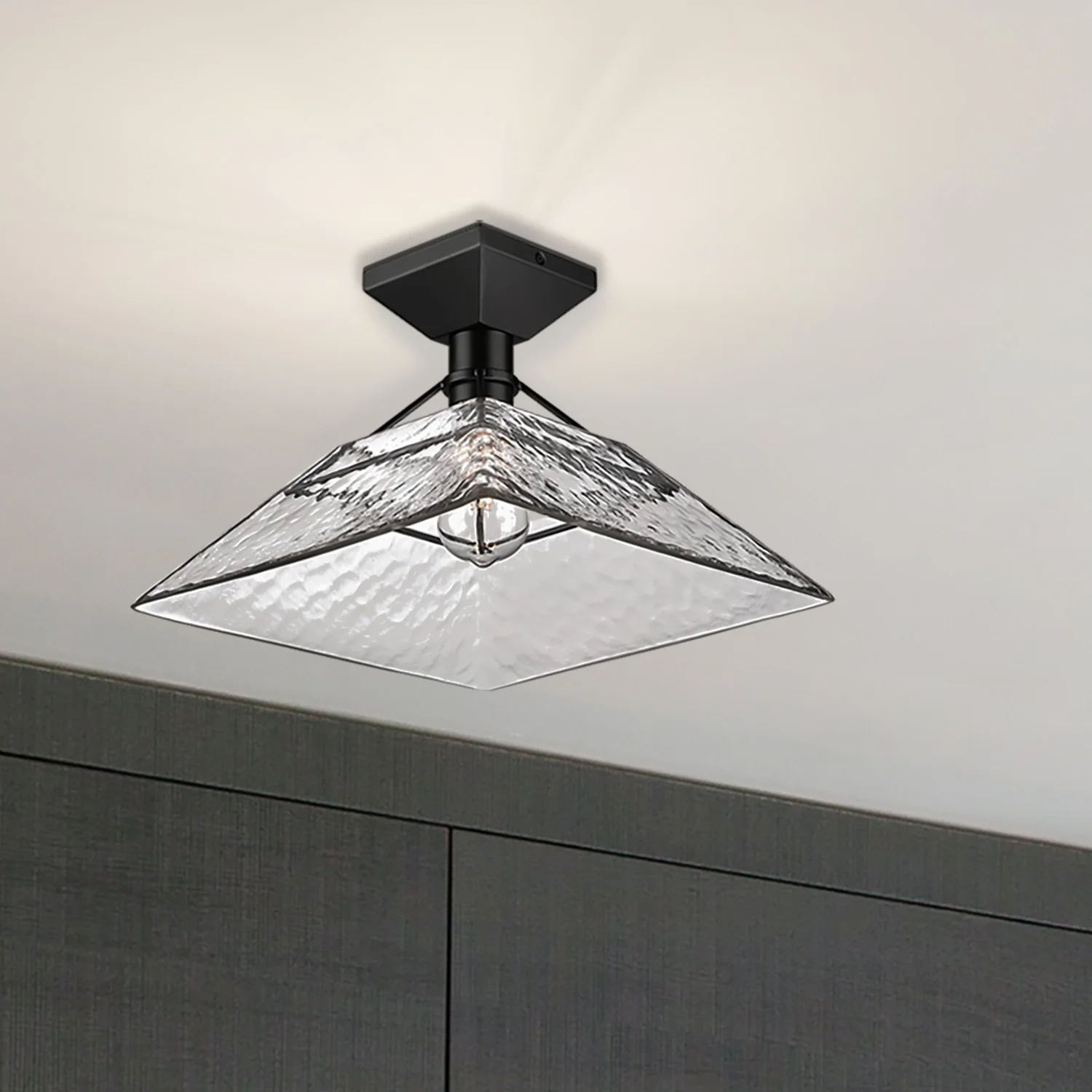 Kepler 1-light Semi-Flush Mount in Matte Black - Image 7