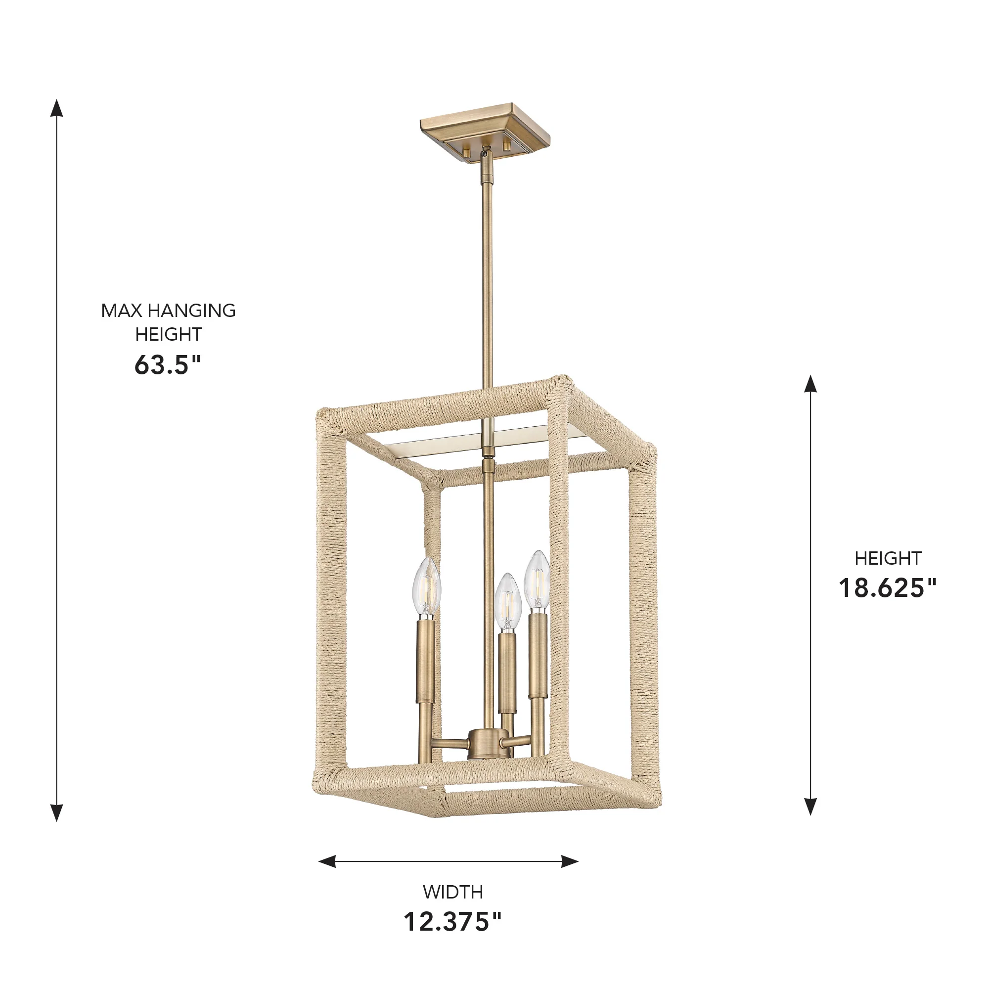 Kimber 3-light Pendant in Modern Brass - Image 7