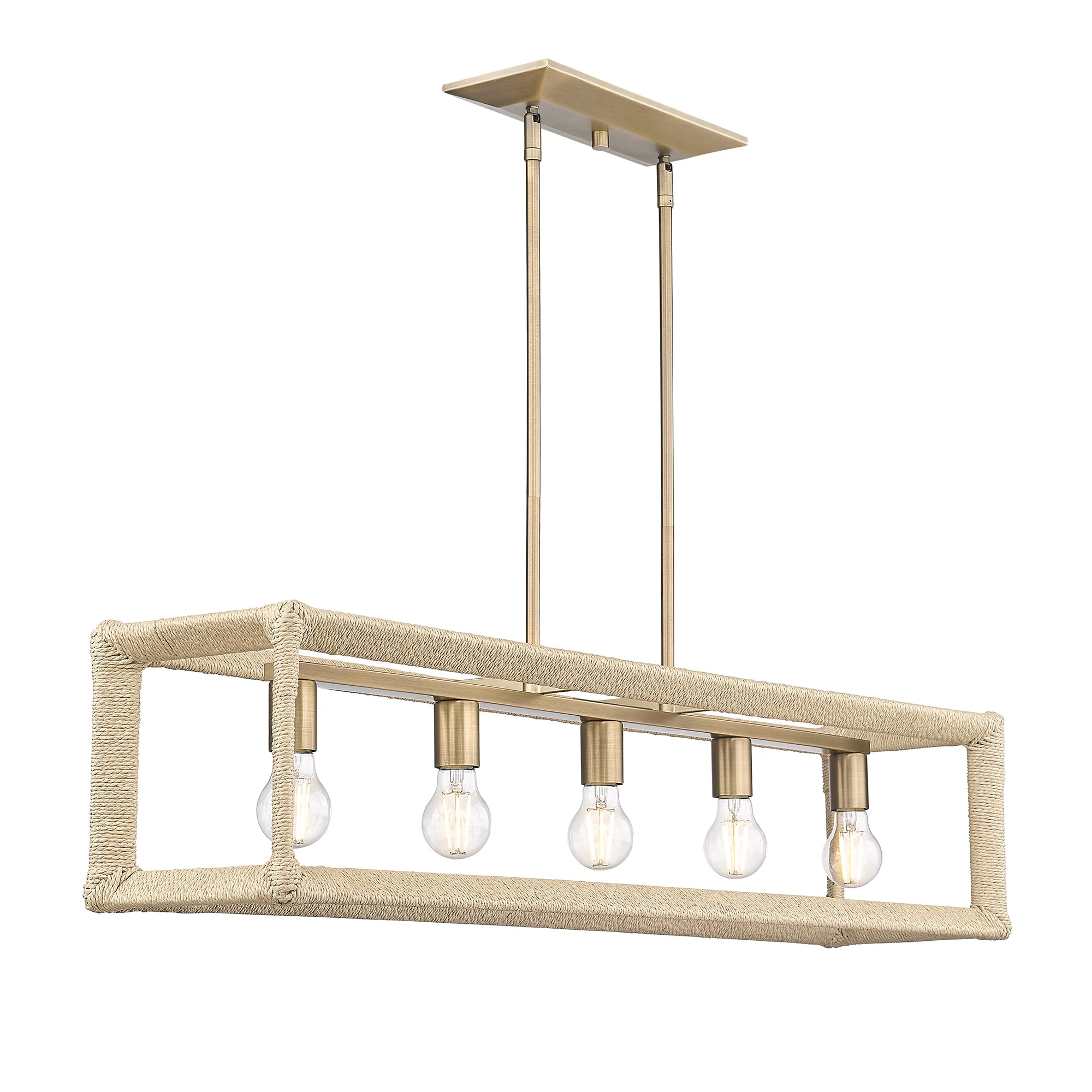Kimber 5-light Island Light in Modern Brass - Image 3