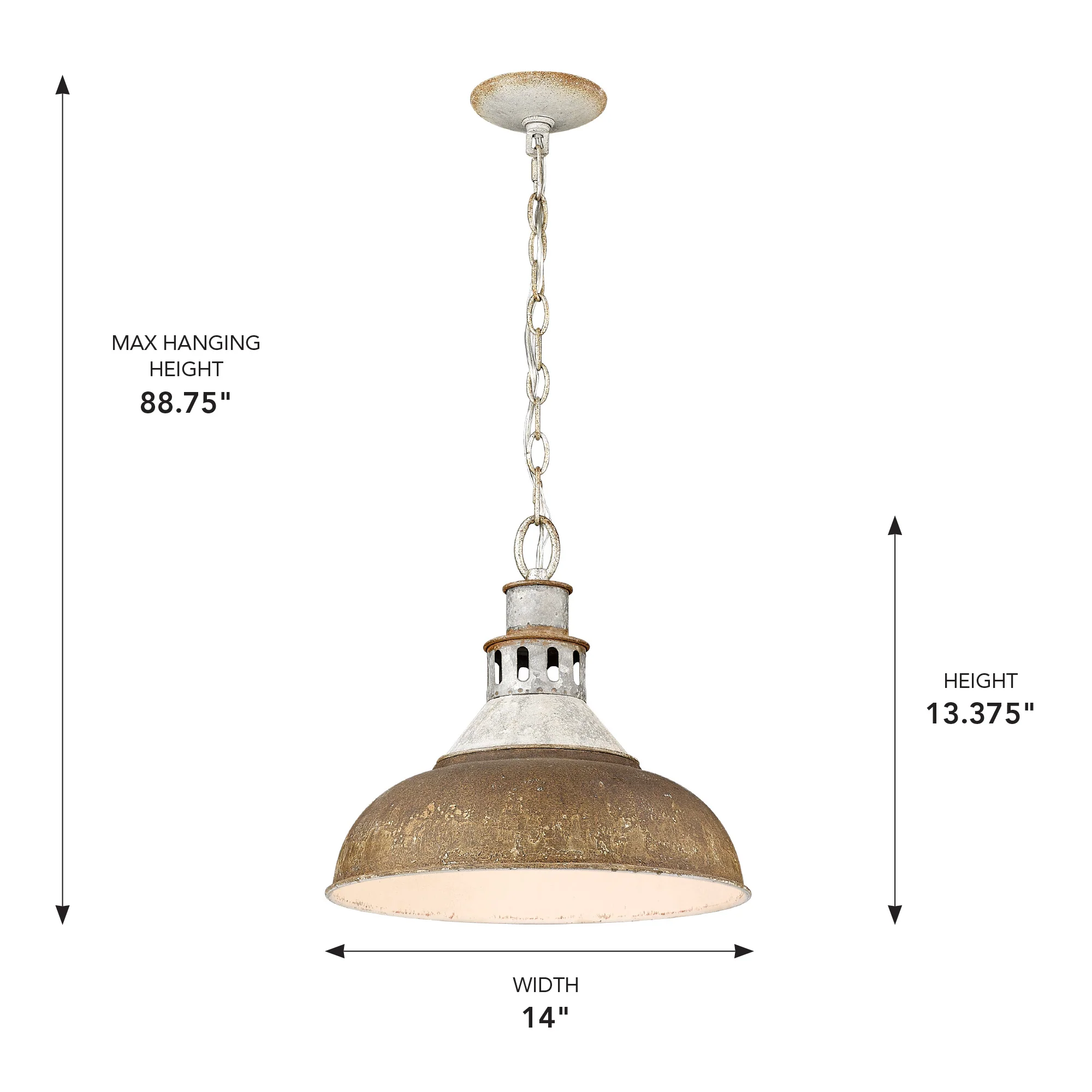 Kinsley 1-light Pendant in Antique Rust shade - Image 4