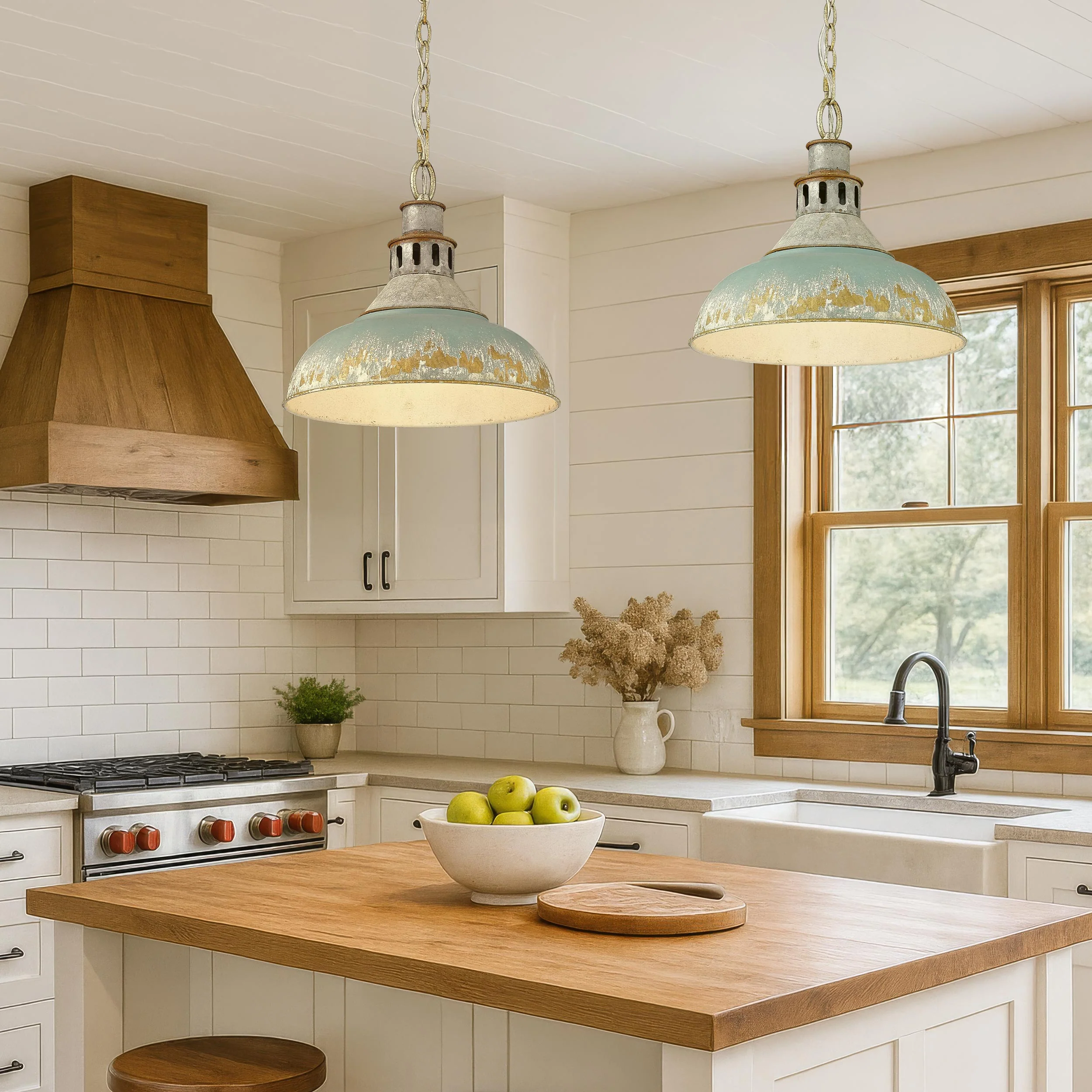 Kinsley 1-light Pendant in Antique Teal shade - Image 5