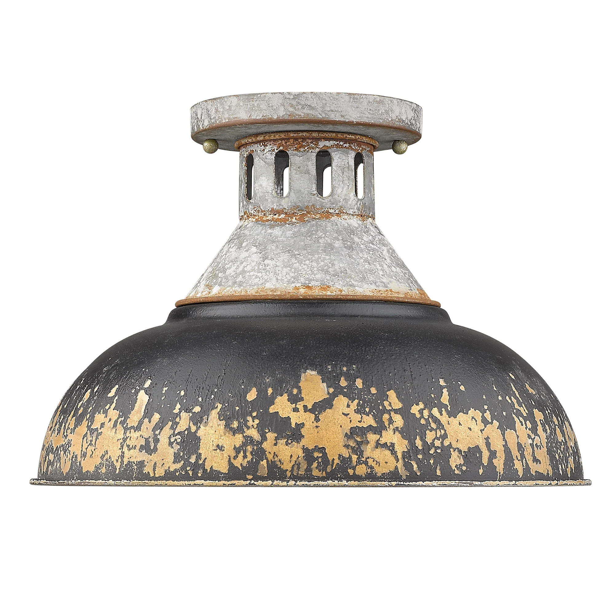 Kinsley 1-light Semi-Flush Mount in Antique Black Iron shade - Image 2