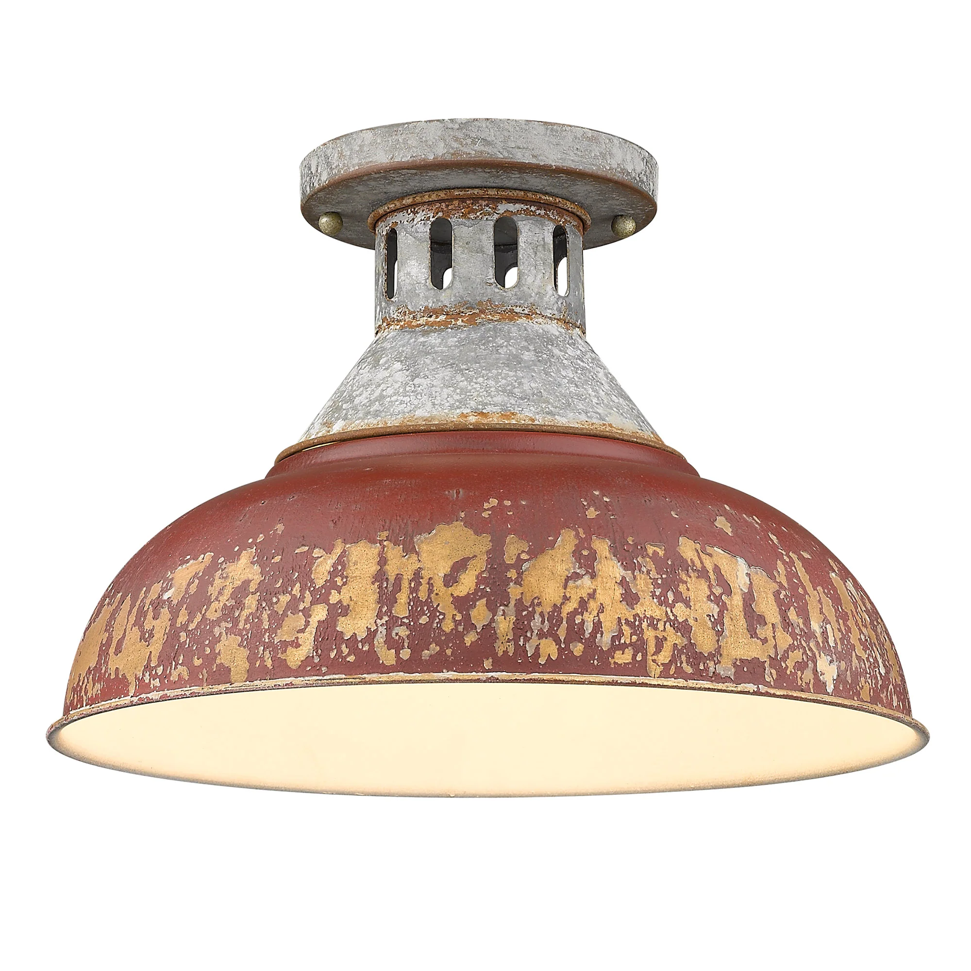 Kinsley 1-light Semi-Flush Mount in Antique Red shade