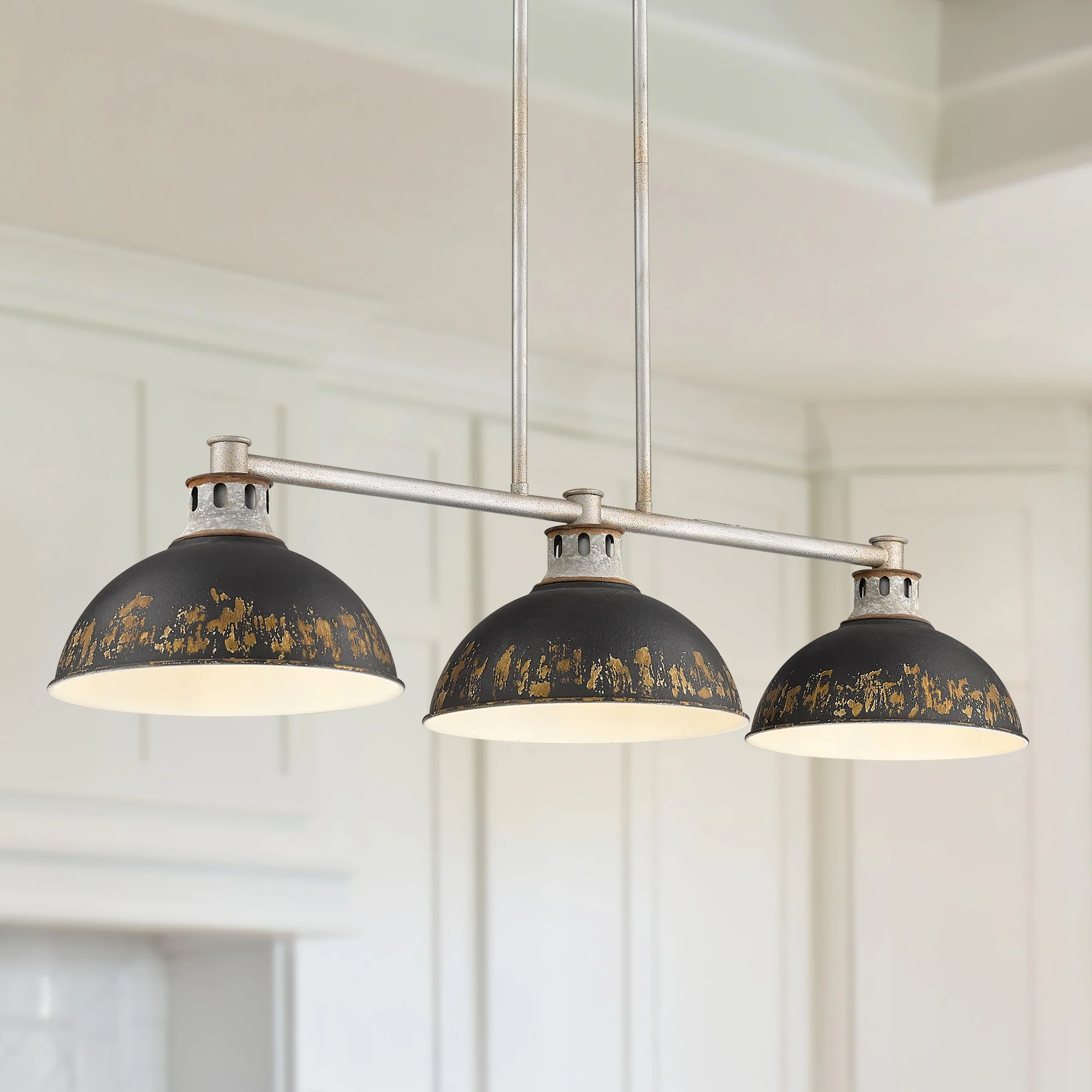 Kinsley 3-light Island Light in Antique Black Iron shade - Image 3