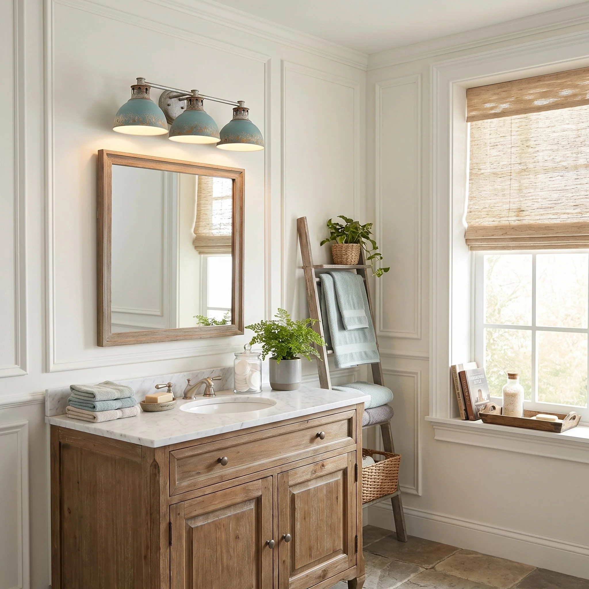 Kinsley 3-light Vanity in Antique Teal shade - Image 5