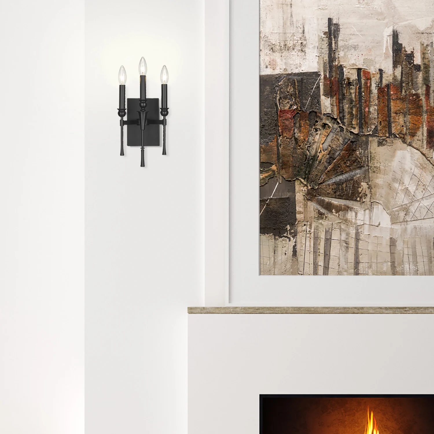 Landon 3-light Wall Sconce in Matte Black - Image 4