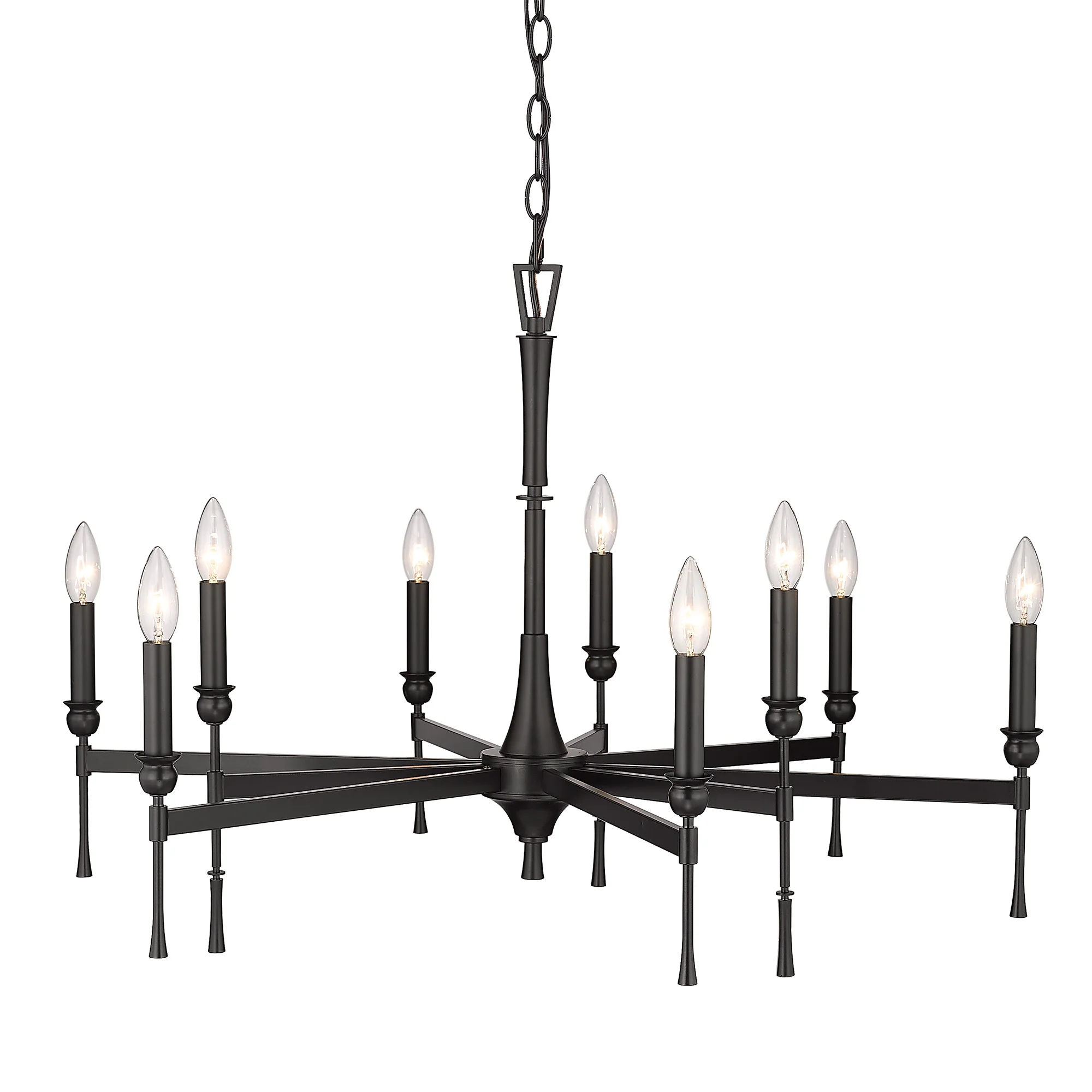 Landon 9-light Chandelier in Matte Black - Image 3