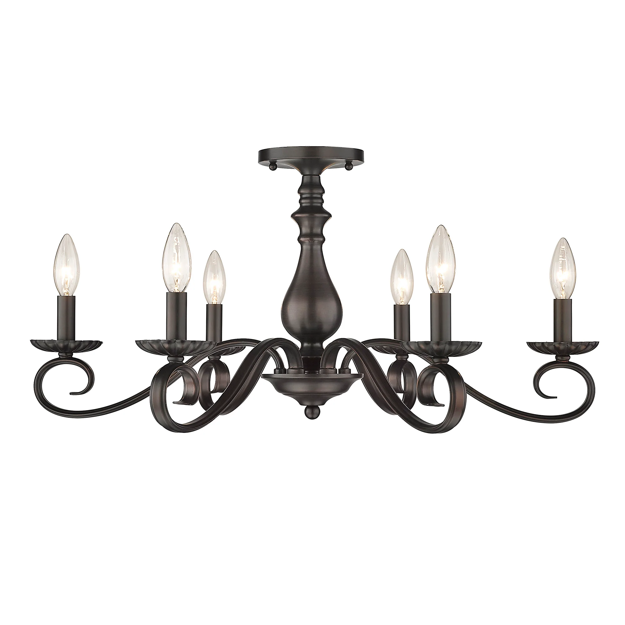 Larrick 6-light Semi-Flush Mount in Rubbed Bronze - Image 2