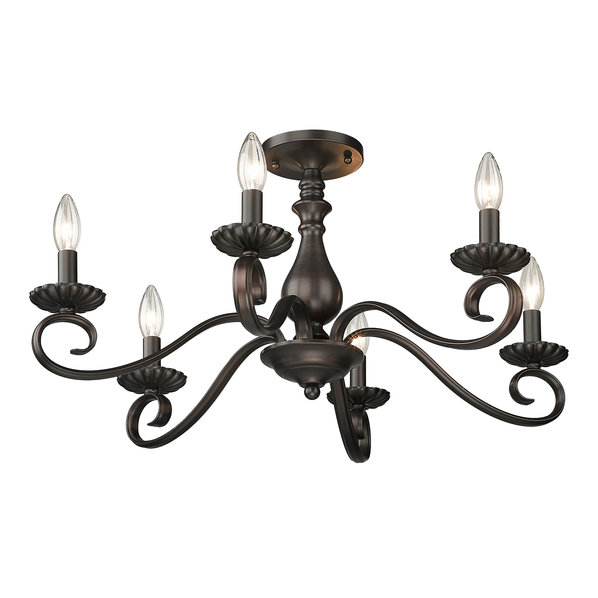 Larrick 6-light Semi-Flush Mount in Rubbed Bronze - Image 3