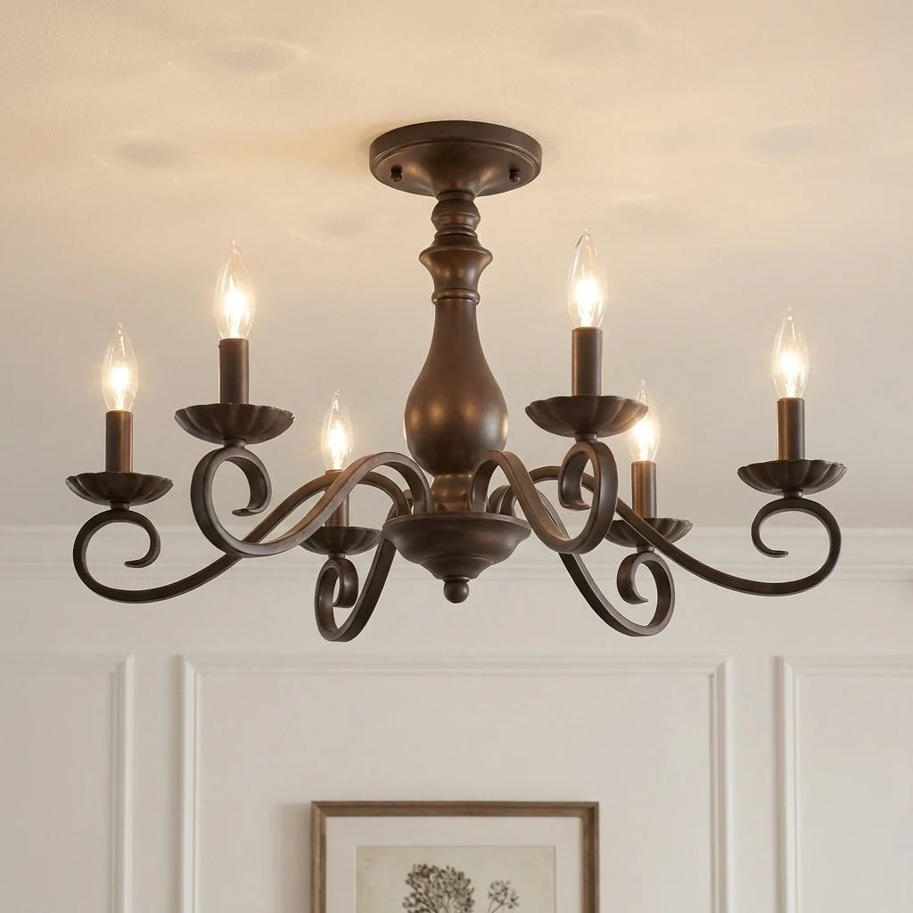 Larrick 6-light Semi-Flush Mount in Rubbed Bronze - Image 7