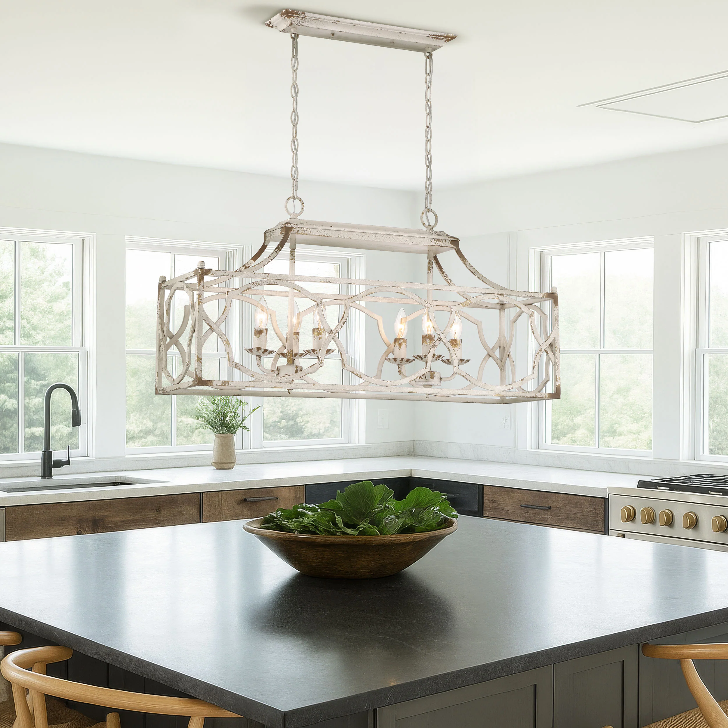 Laurent 6-light Island Light in Antique Ivory - Image 10