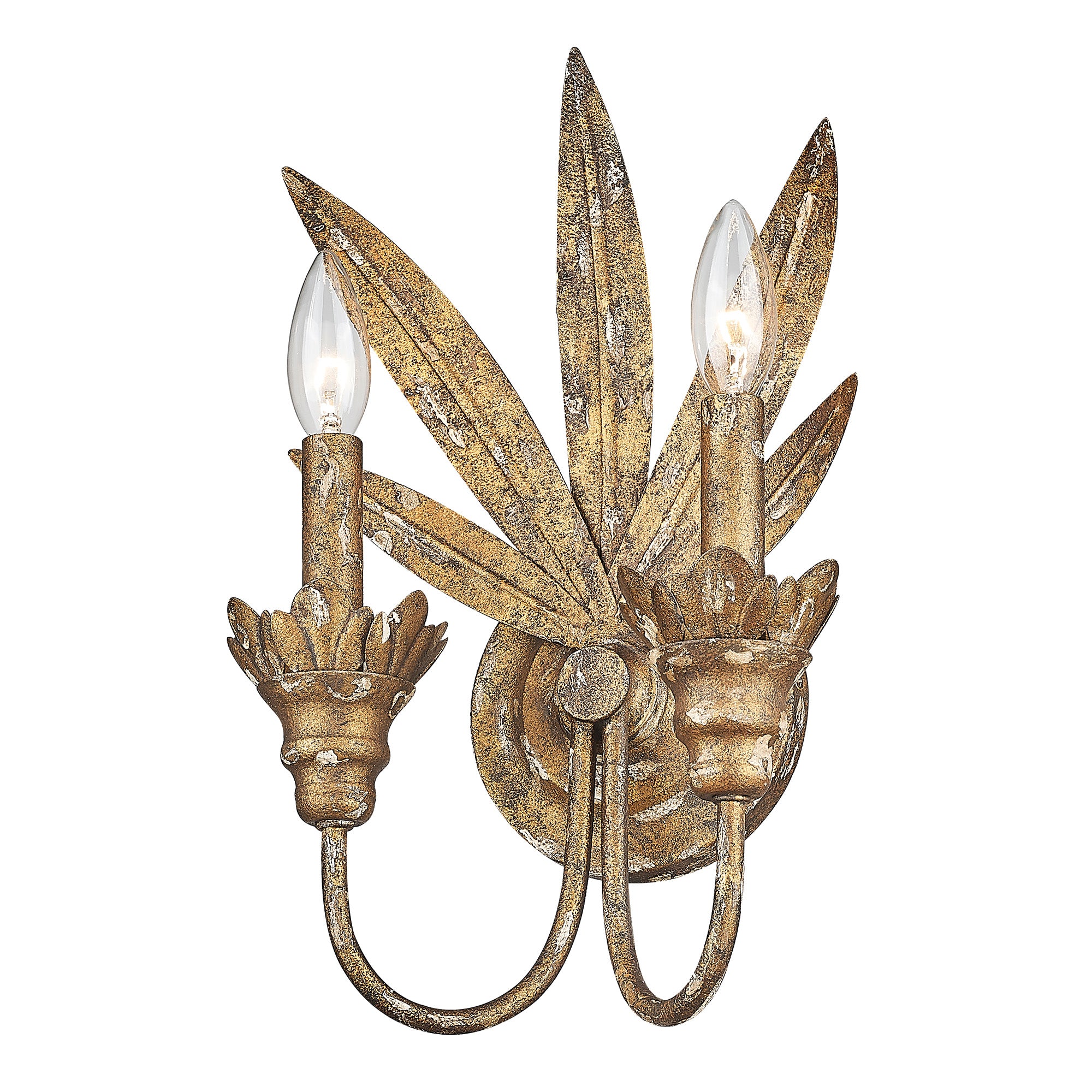 Lillianne 2-light Wall Sconce in Heirloom Gold