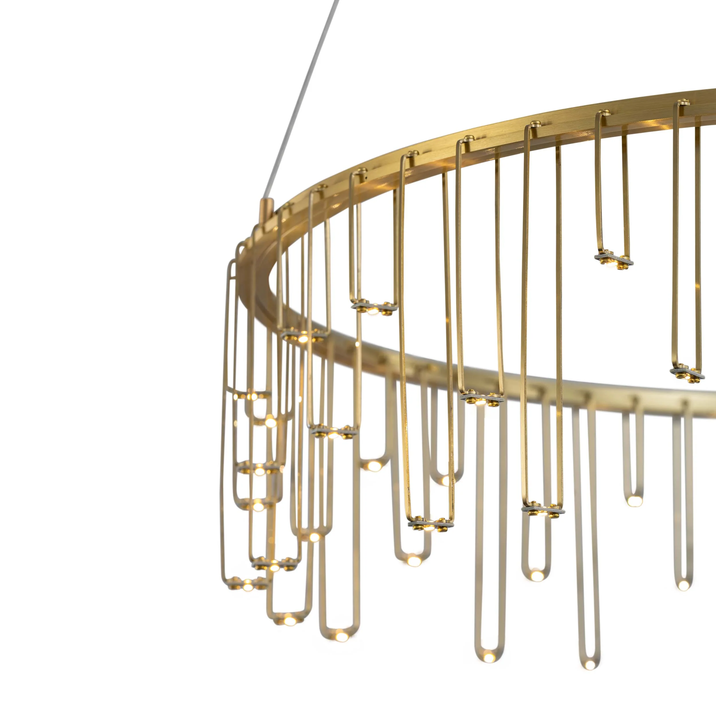 Lucerna Integrated LED 26in Chandelier in Stainless Steel Gold - Image 3