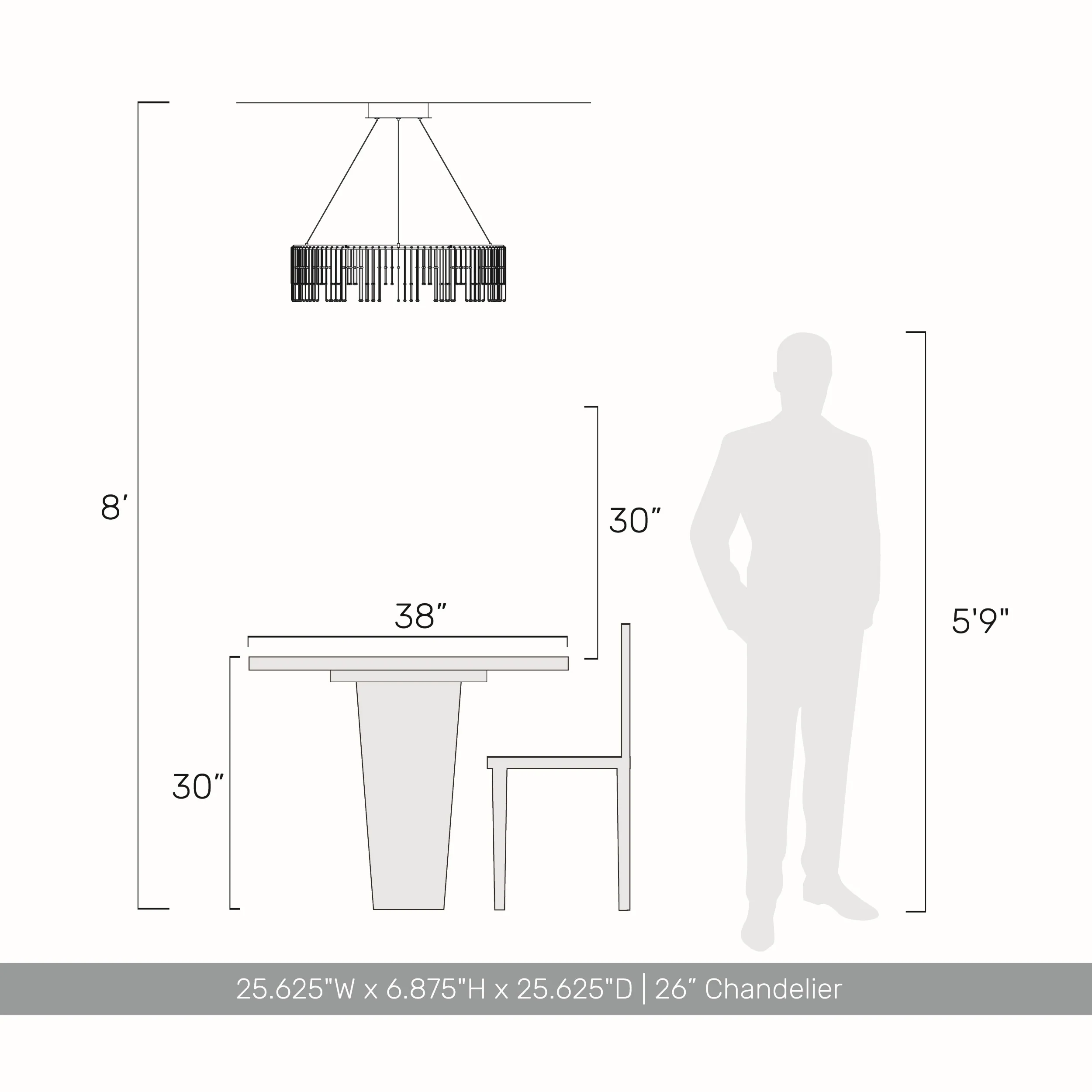 Lucerna Integrated LED 26in Chandelier in Stainless Steel Gold - Image 7