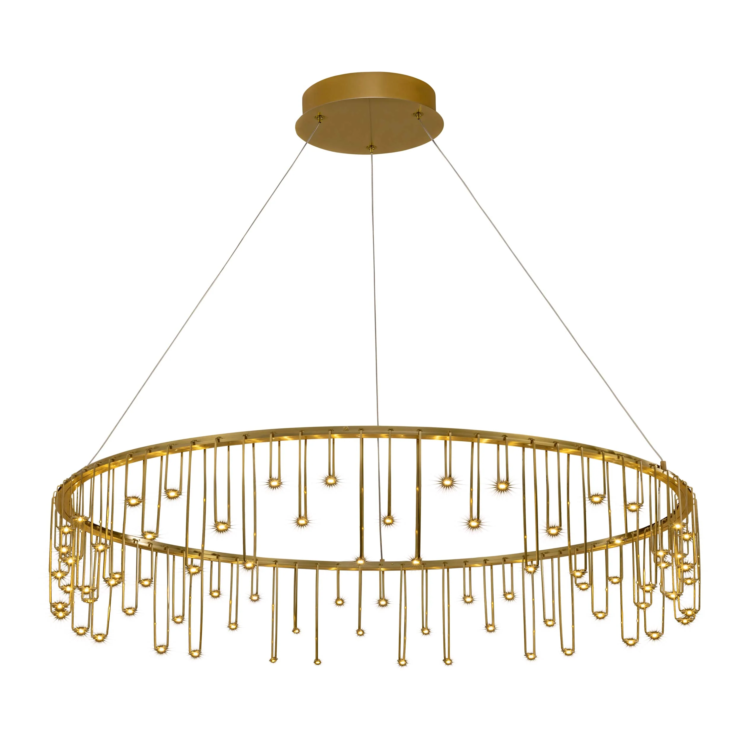 Lucerna Integrated LED 39in Chandelier in Stainless Steel Gold