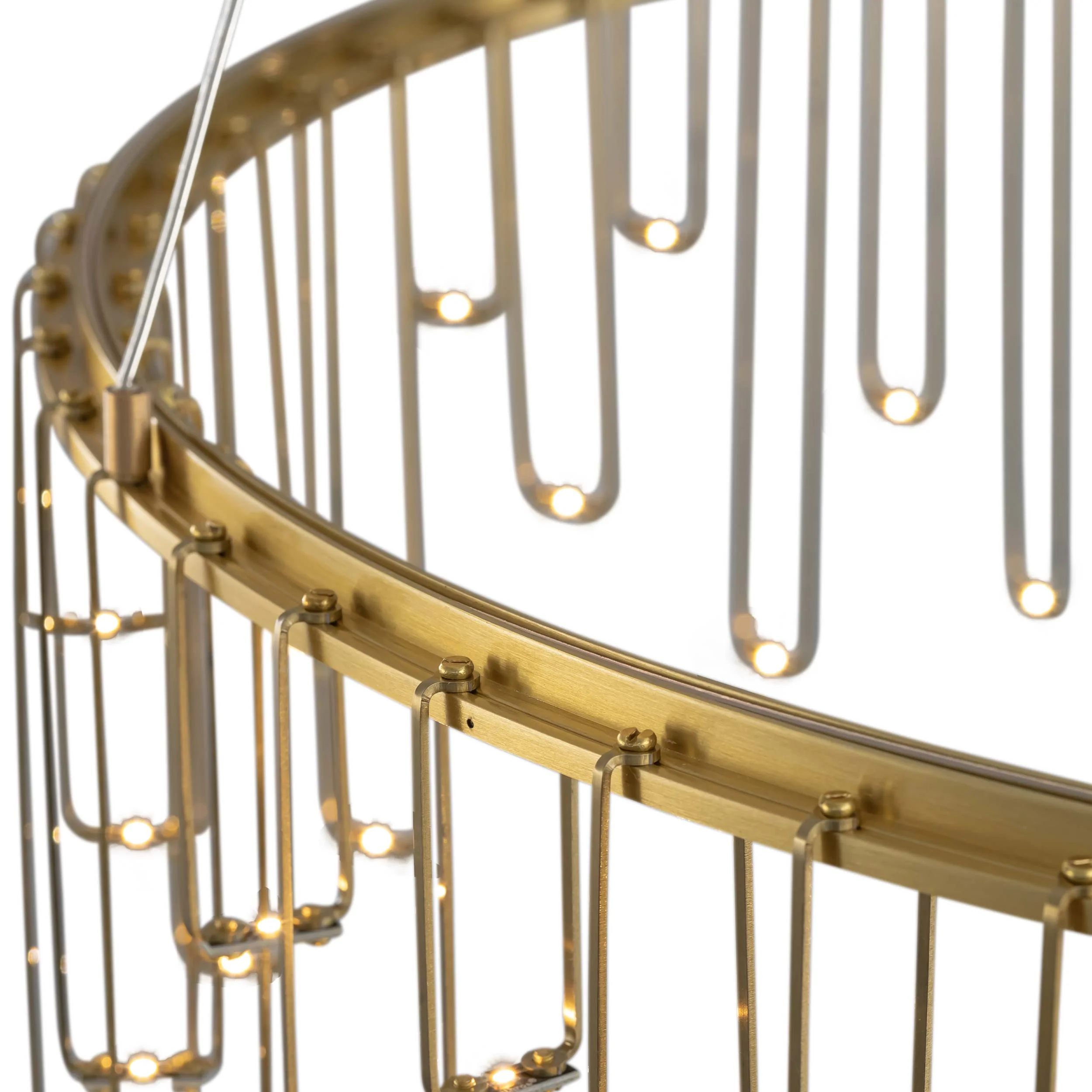 Lucerna Integrated LED 39in Chandelier in Stainless Steel Gold - Image 3