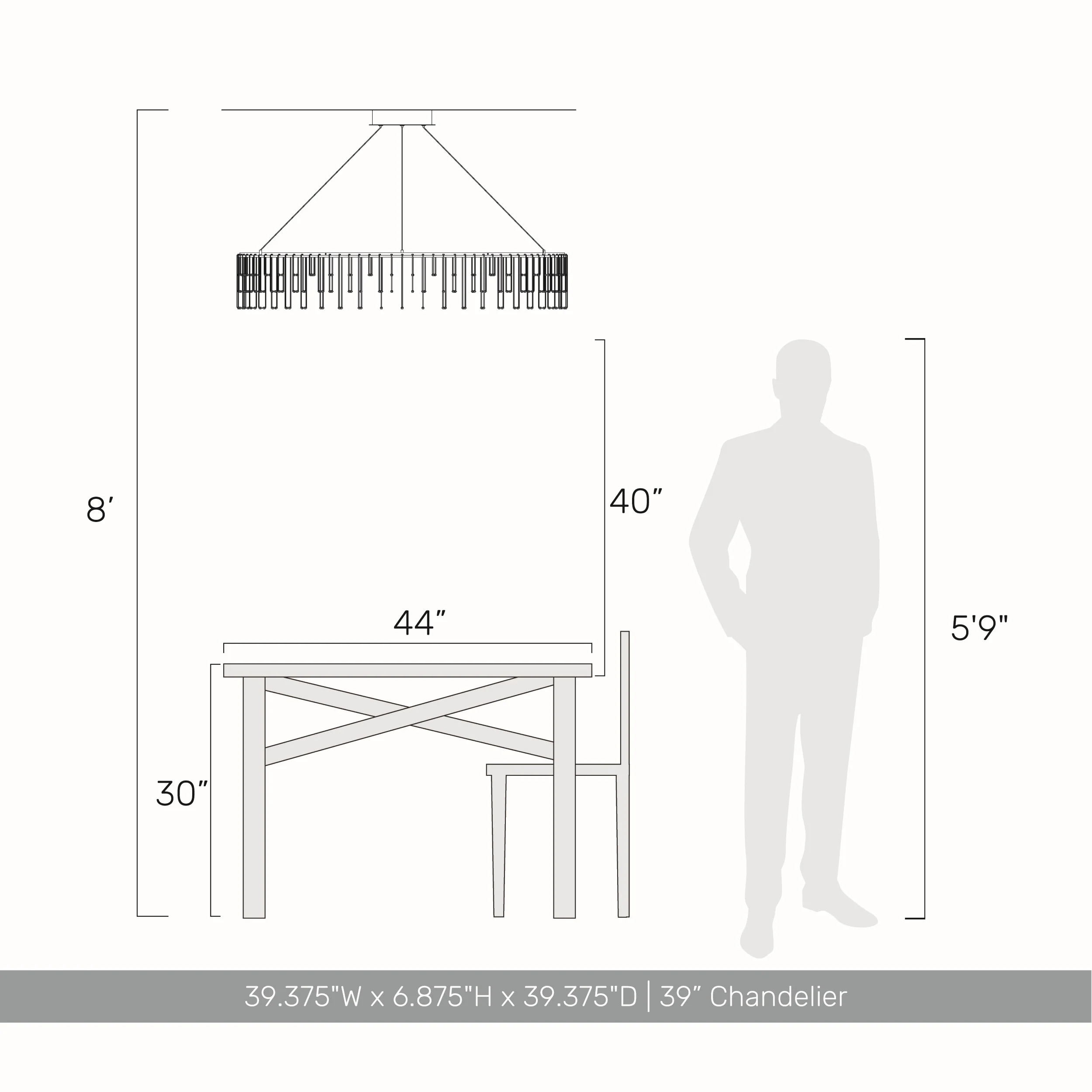 Lucerna Integrated LED 39in Chandelier in Stainless Steel Gold - Image 6