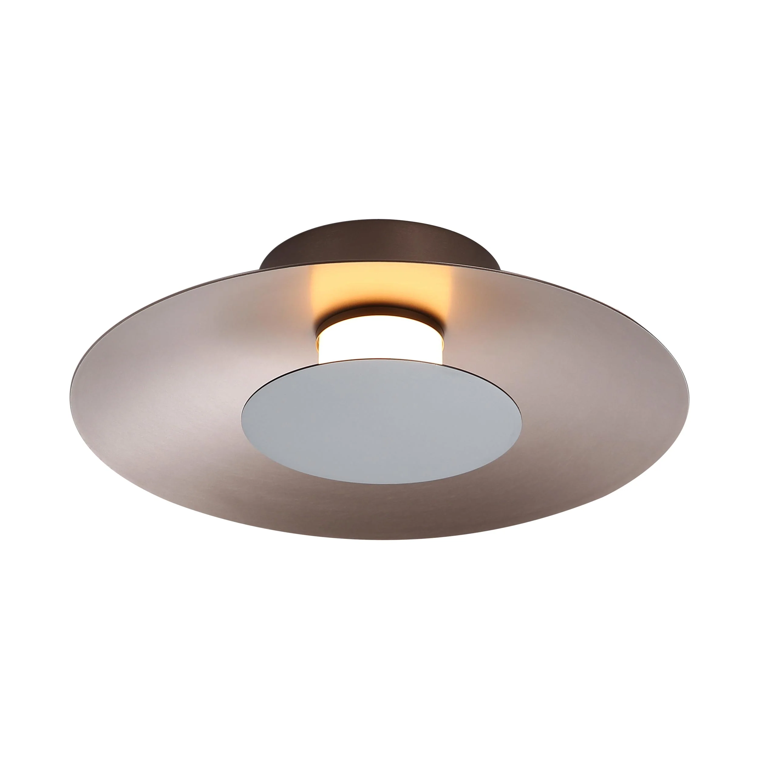 Luma Integrated LED Flush Mount in Coffee Silver and Graphite accent